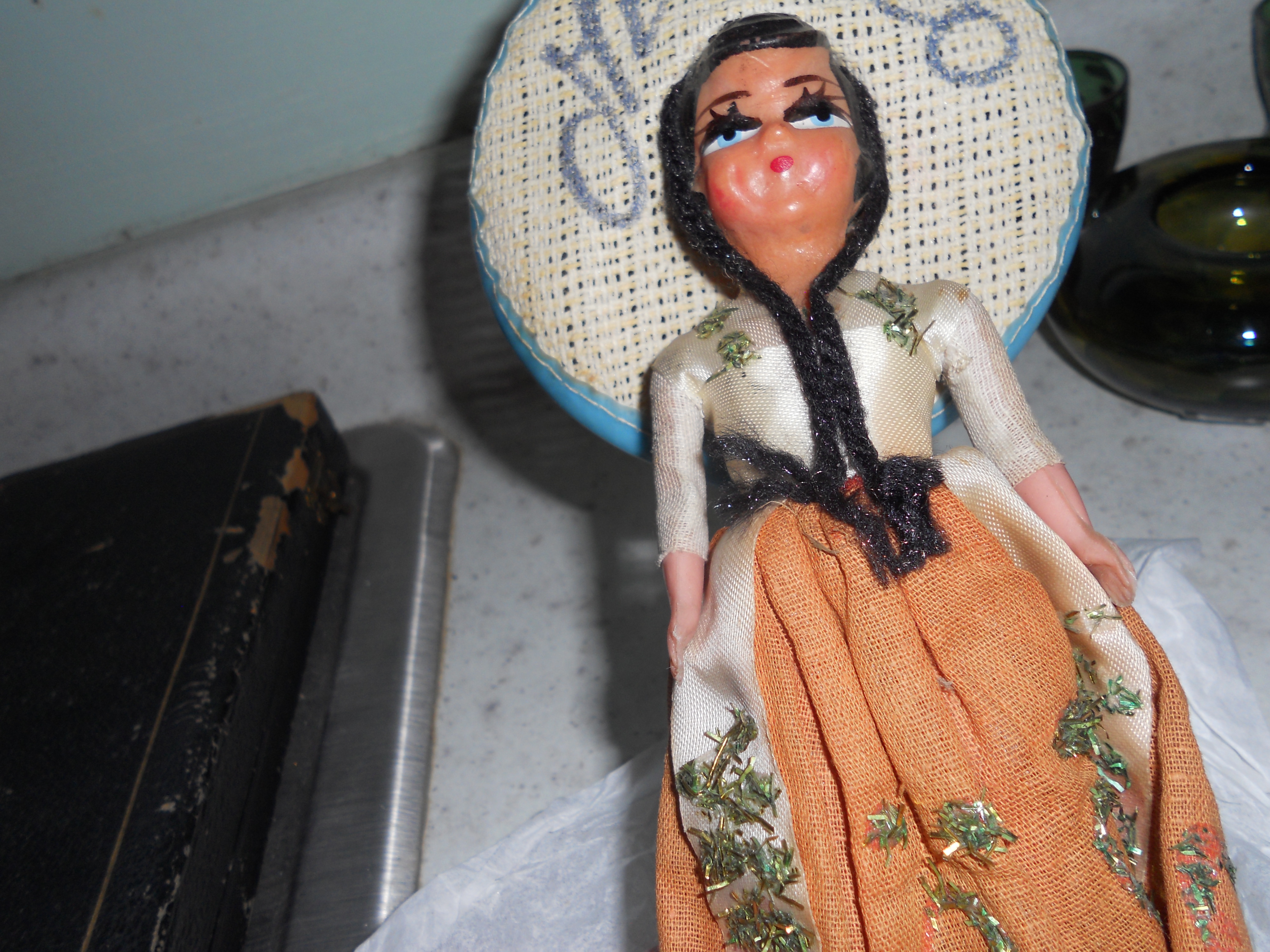 Mexican Mexico Souvenir Doll Hard Plastic