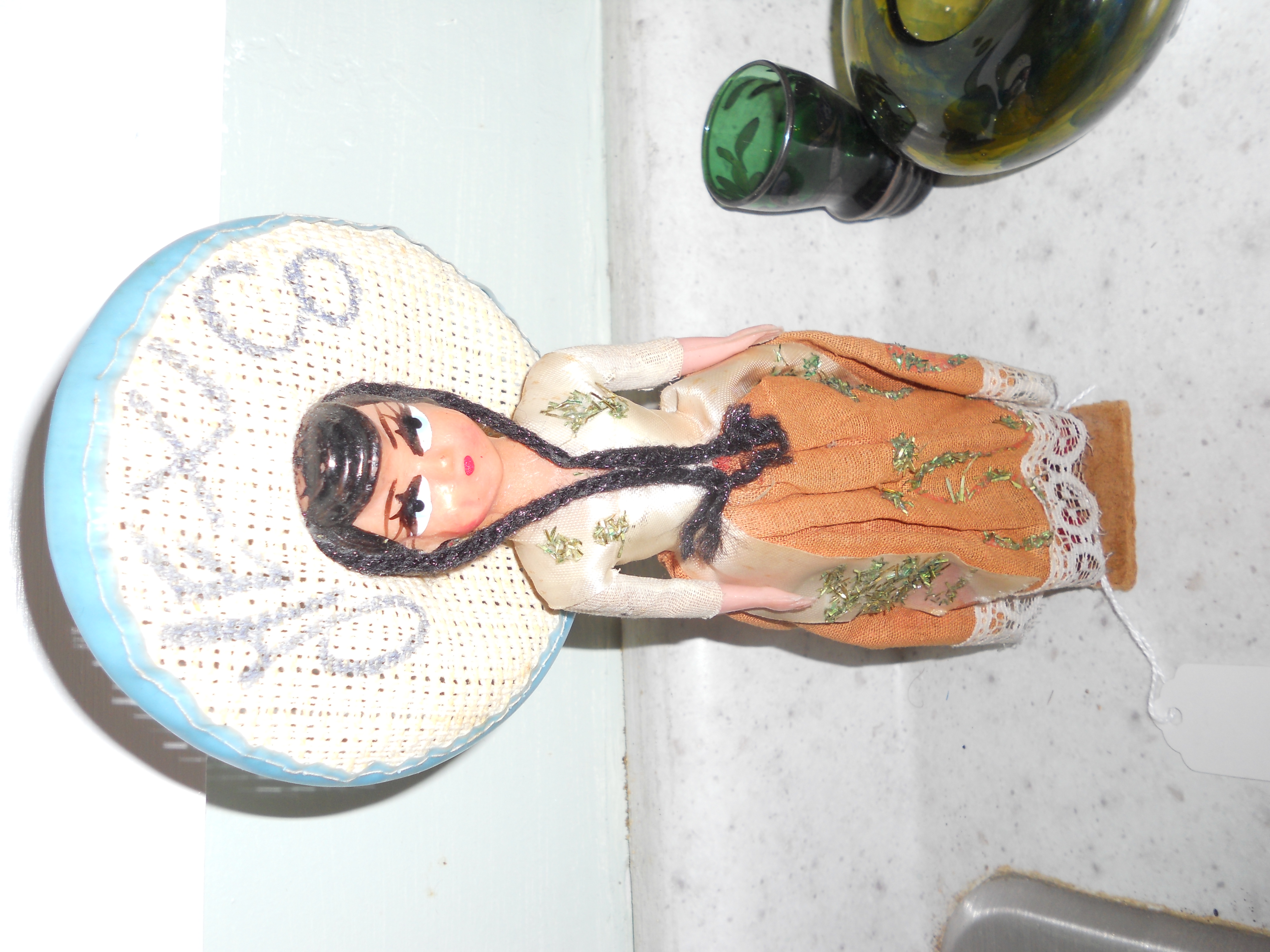 Mexican Mexico Souvenir Doll Hard Plastic