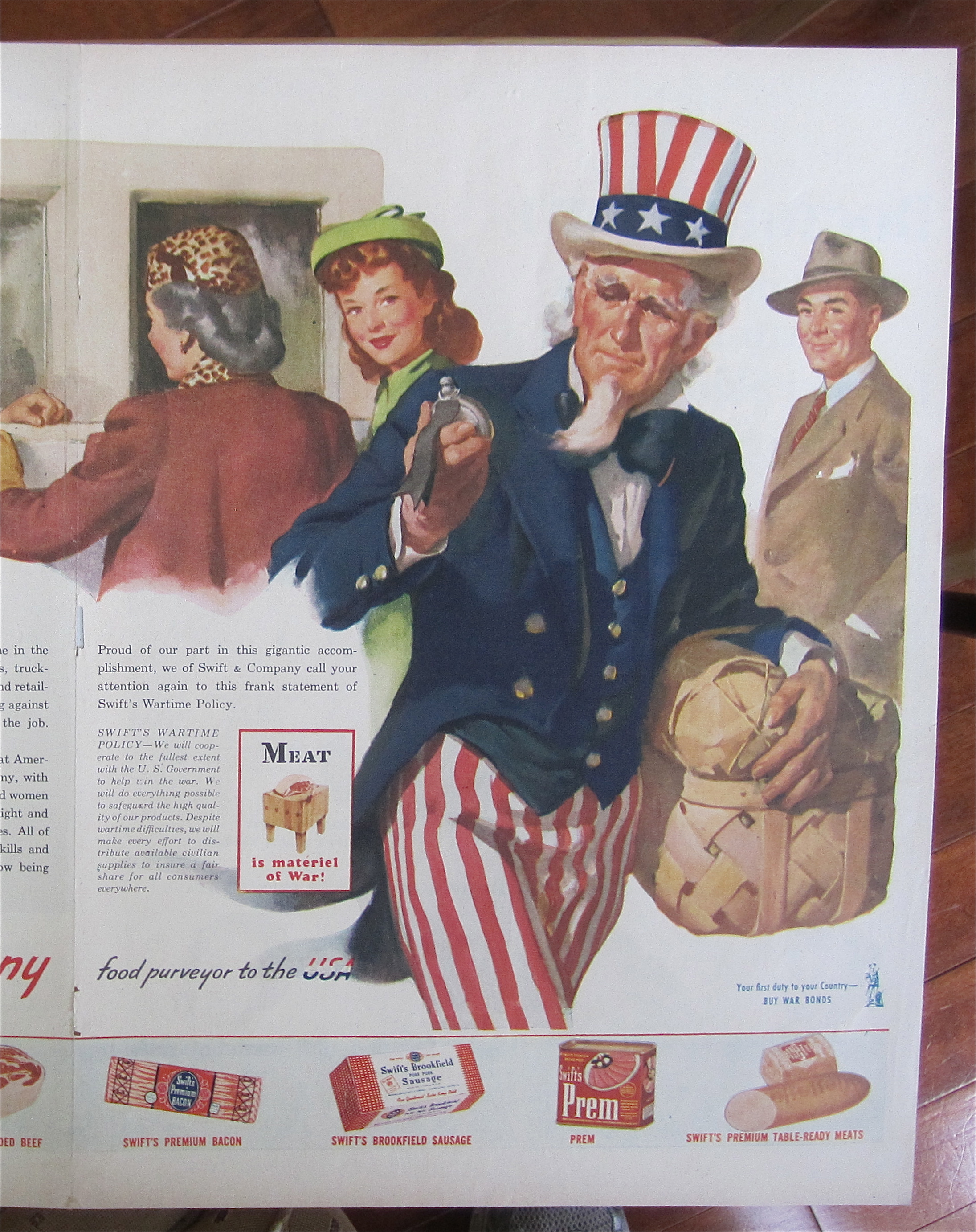 1945 Swift & Company with Uncle Sam Looking At Watch