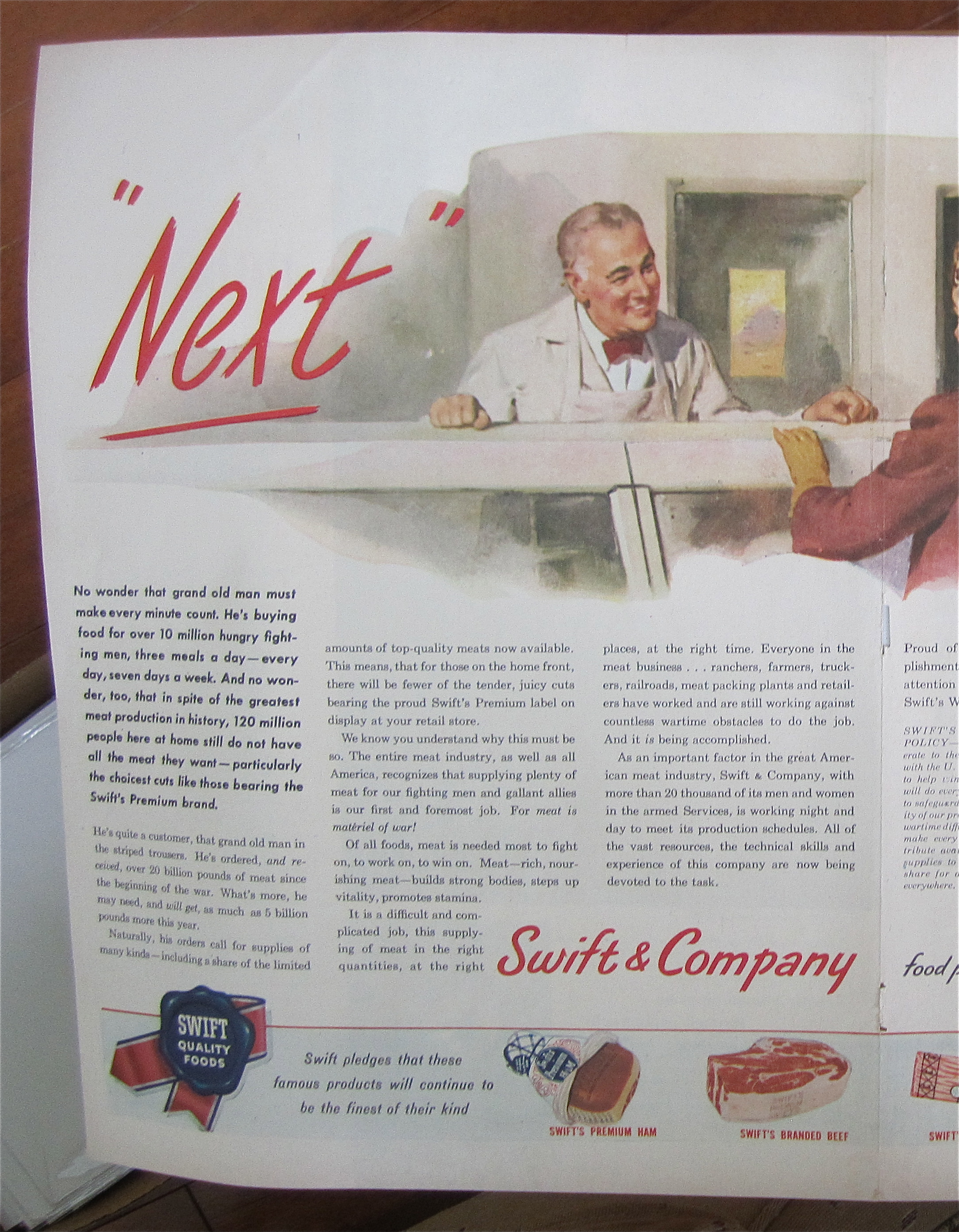 1945 Swift & Company with Uncle Sam Looking At Watch