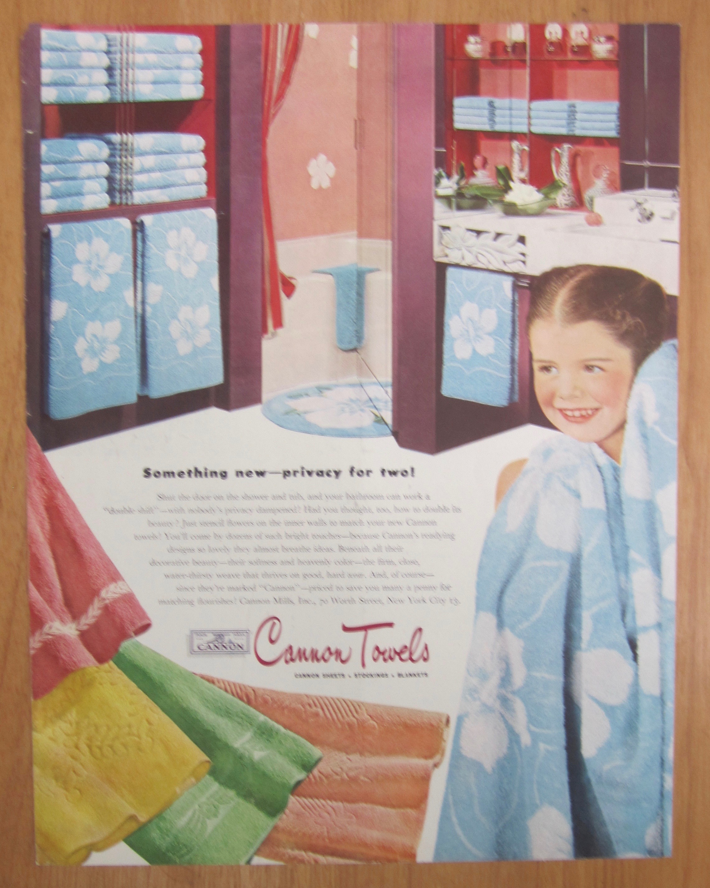 1946 Cannon Towels with Little Girl with Towel