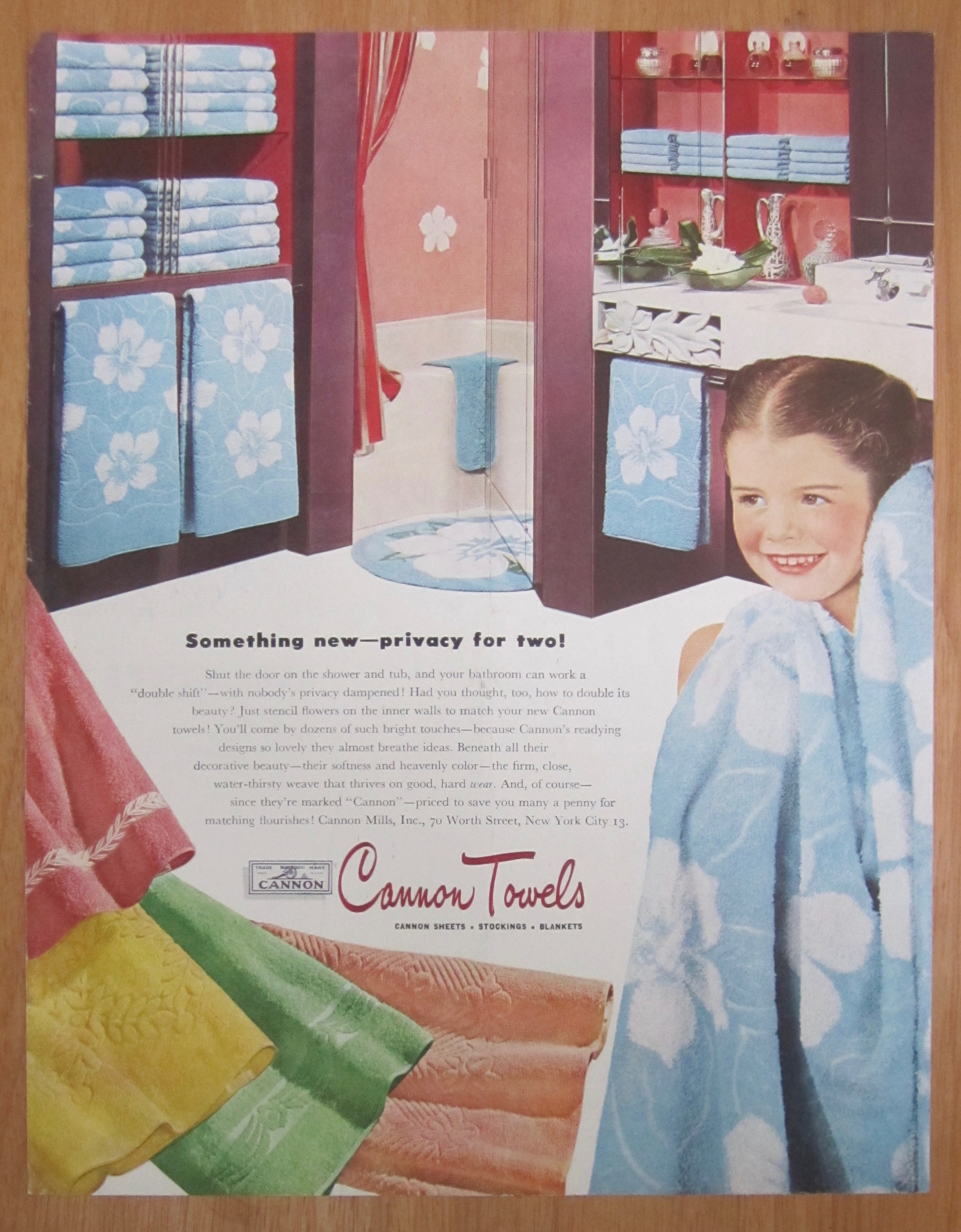 1946 Cannon Towels with Little Girl with Towel