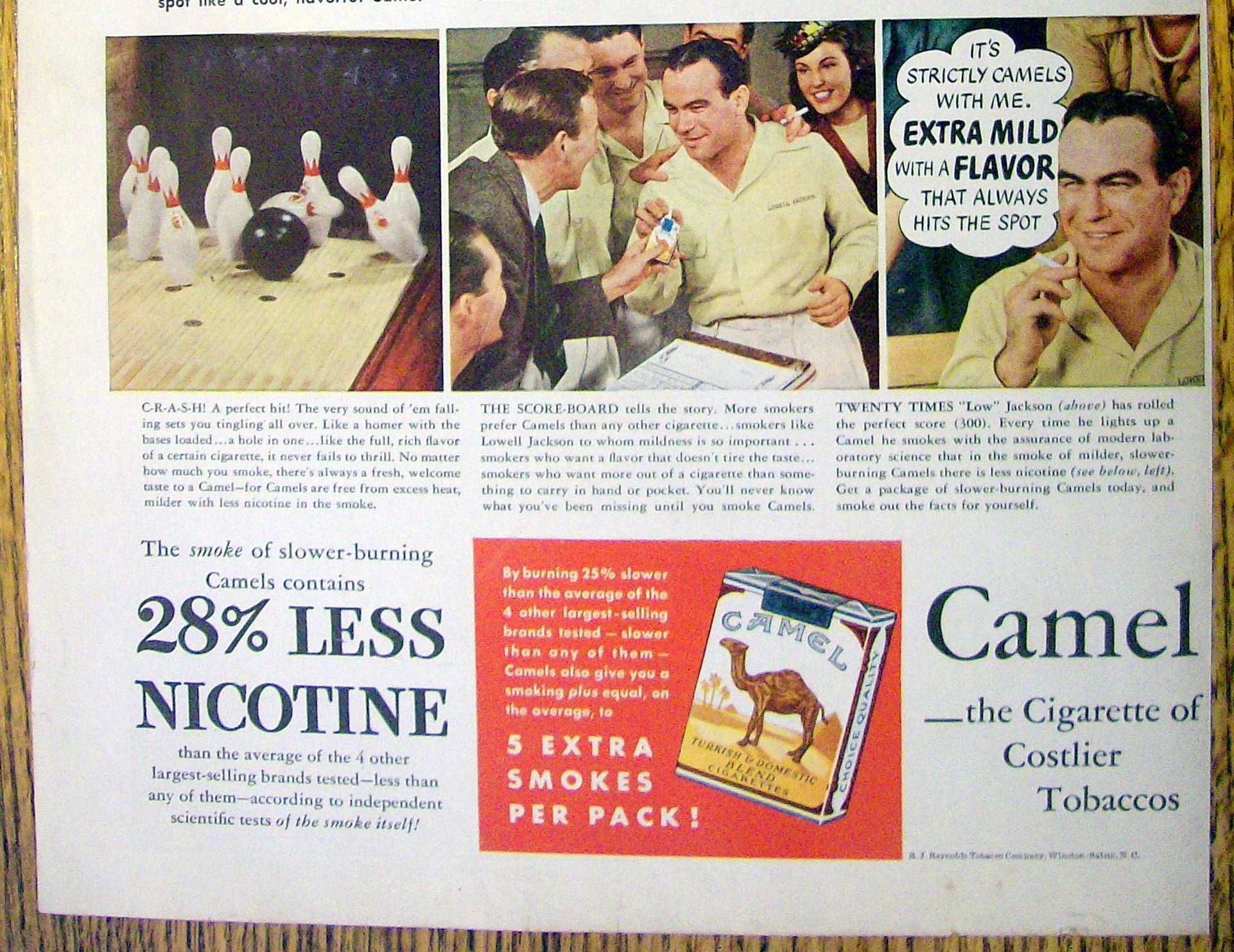 1942 Camel Cigarettes with Bowler Lowell Jackson