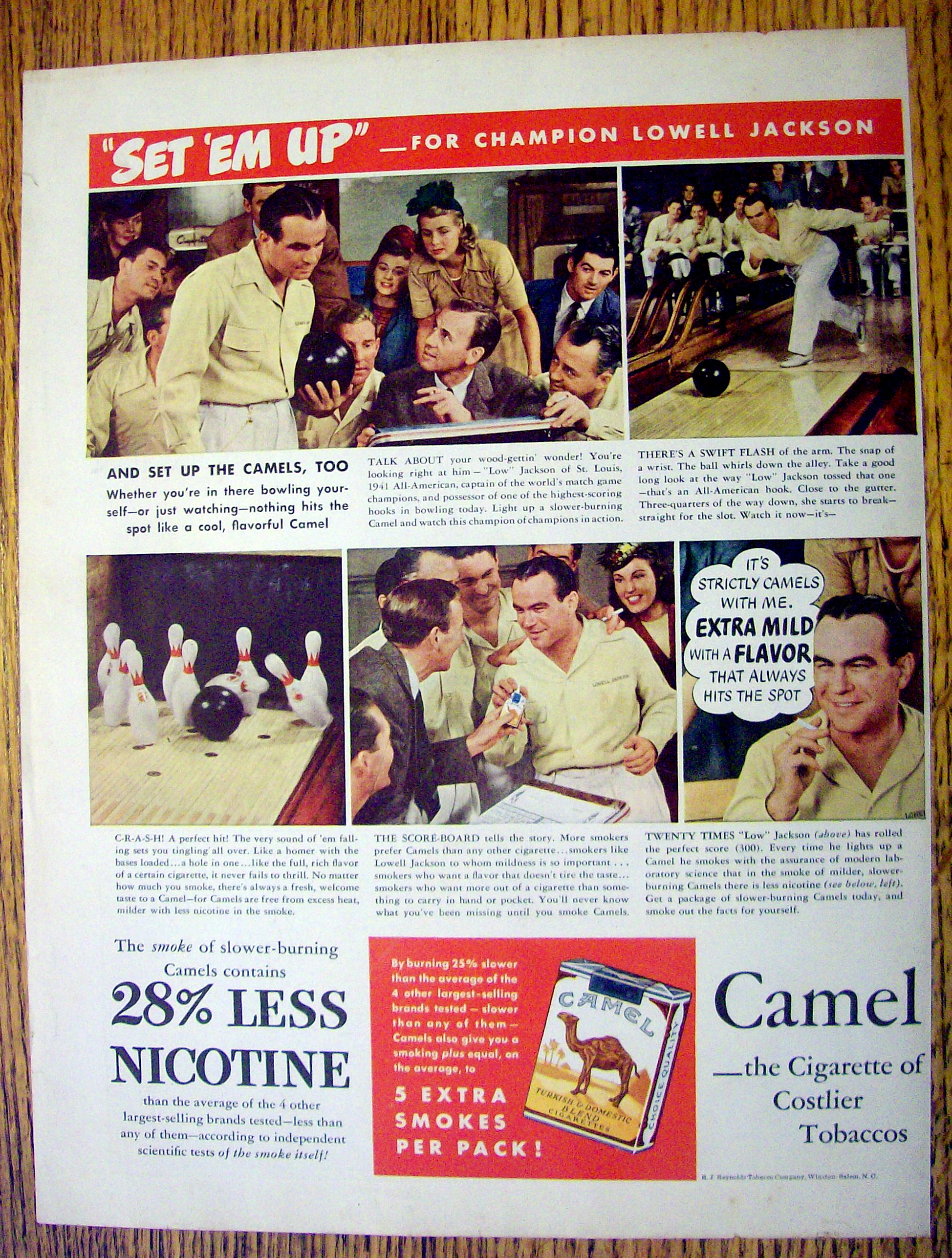 1942 Camel Cigarettes with Bowler Lowell Jackson