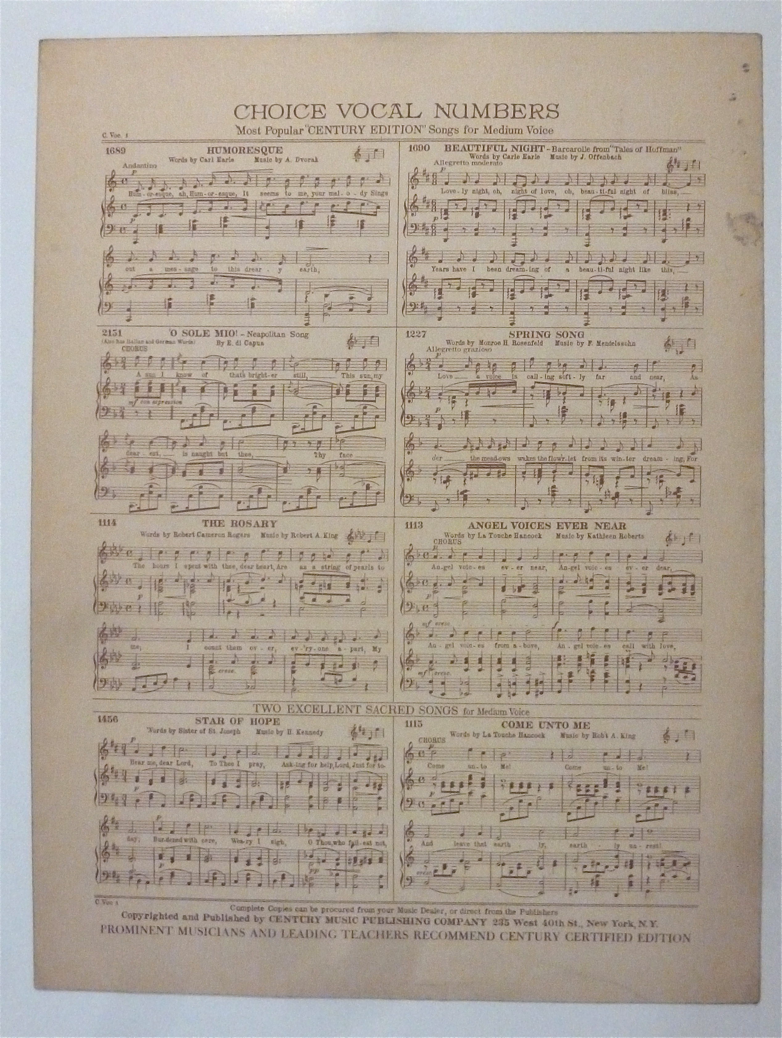 Sheet Music For 1927 A Song Of India (Chanson Indoue)
