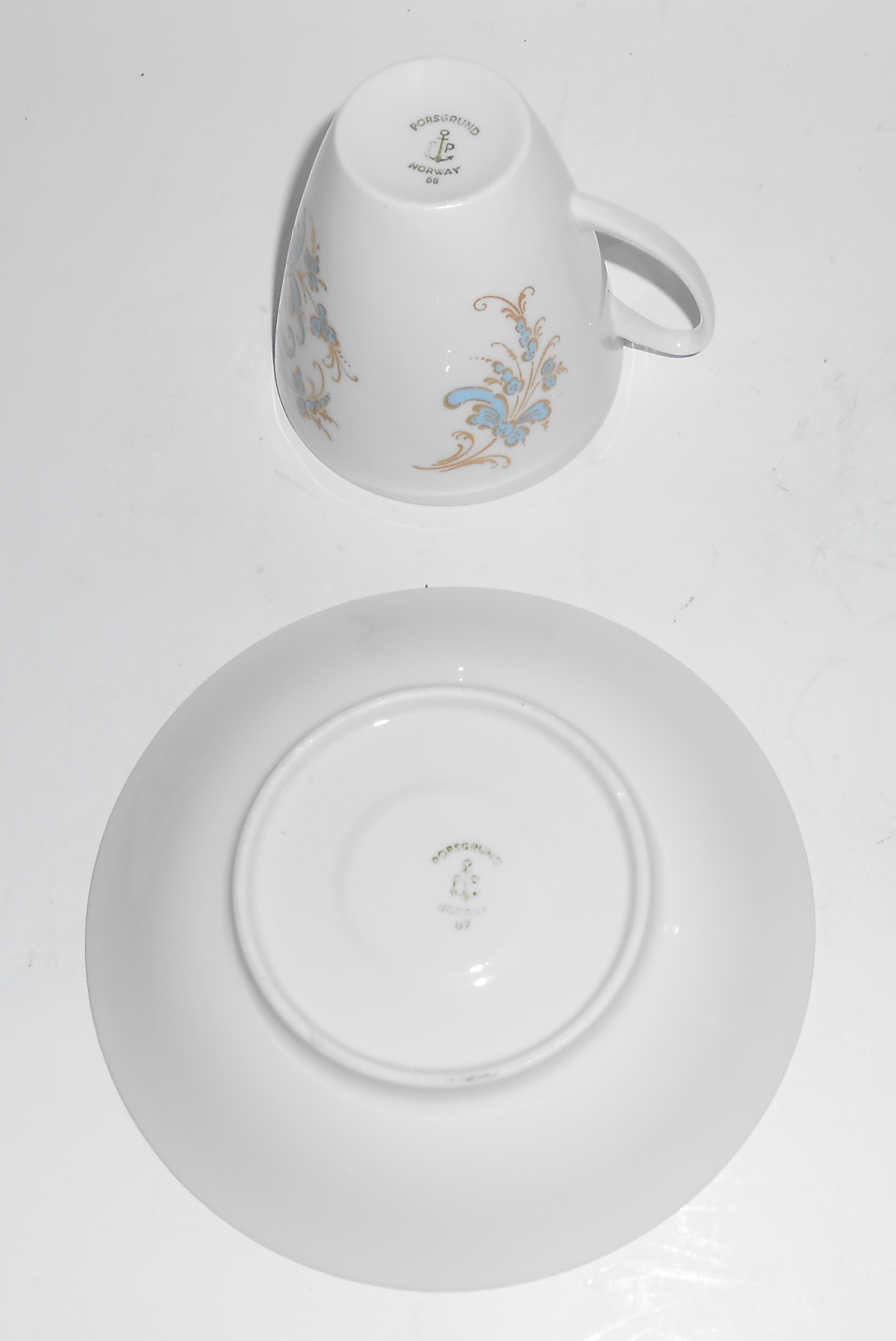 Porsgrund China Porcelain Seljord Demitasse Cup & Sauce