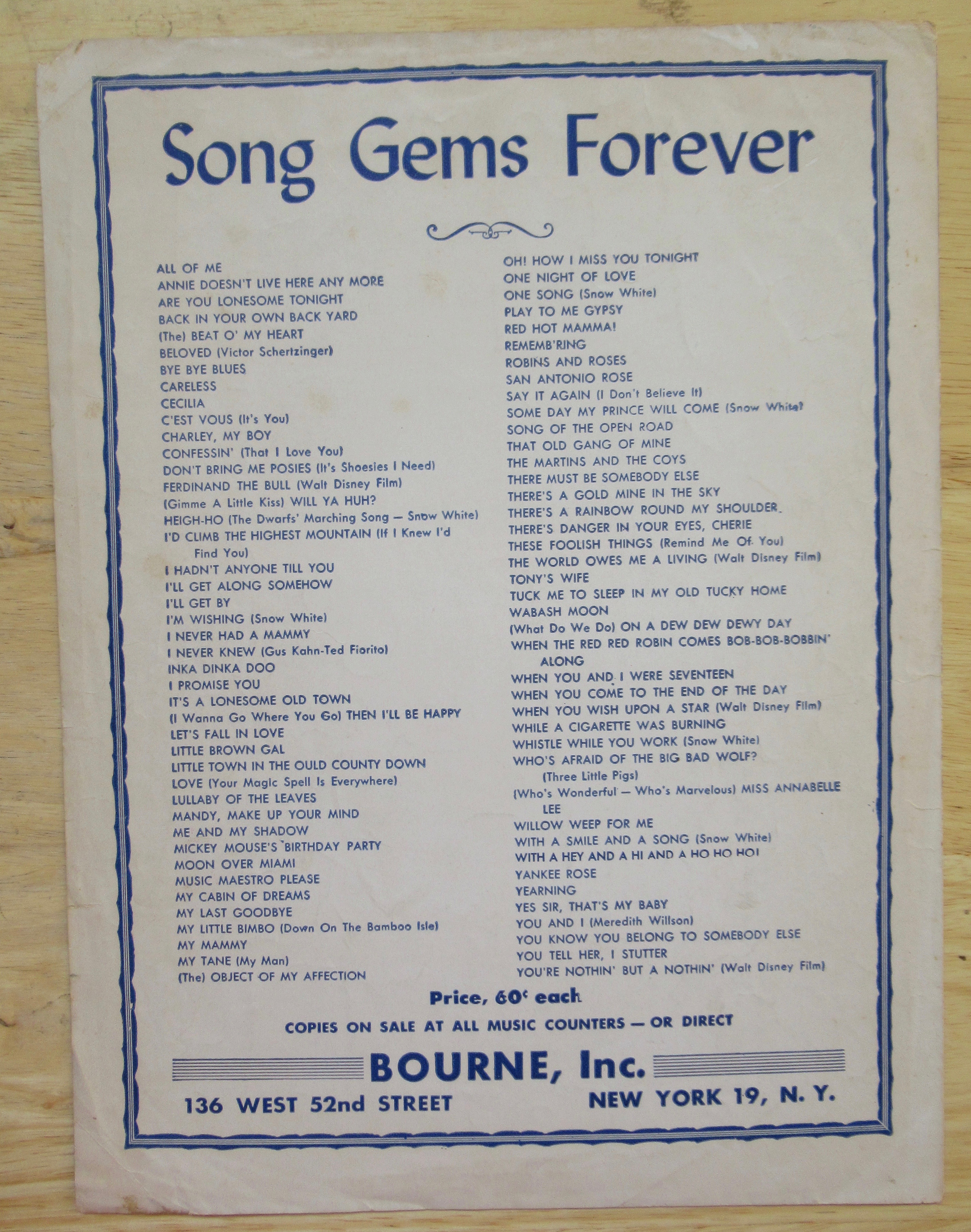 1954 The Little Shoemaker Sheet Music