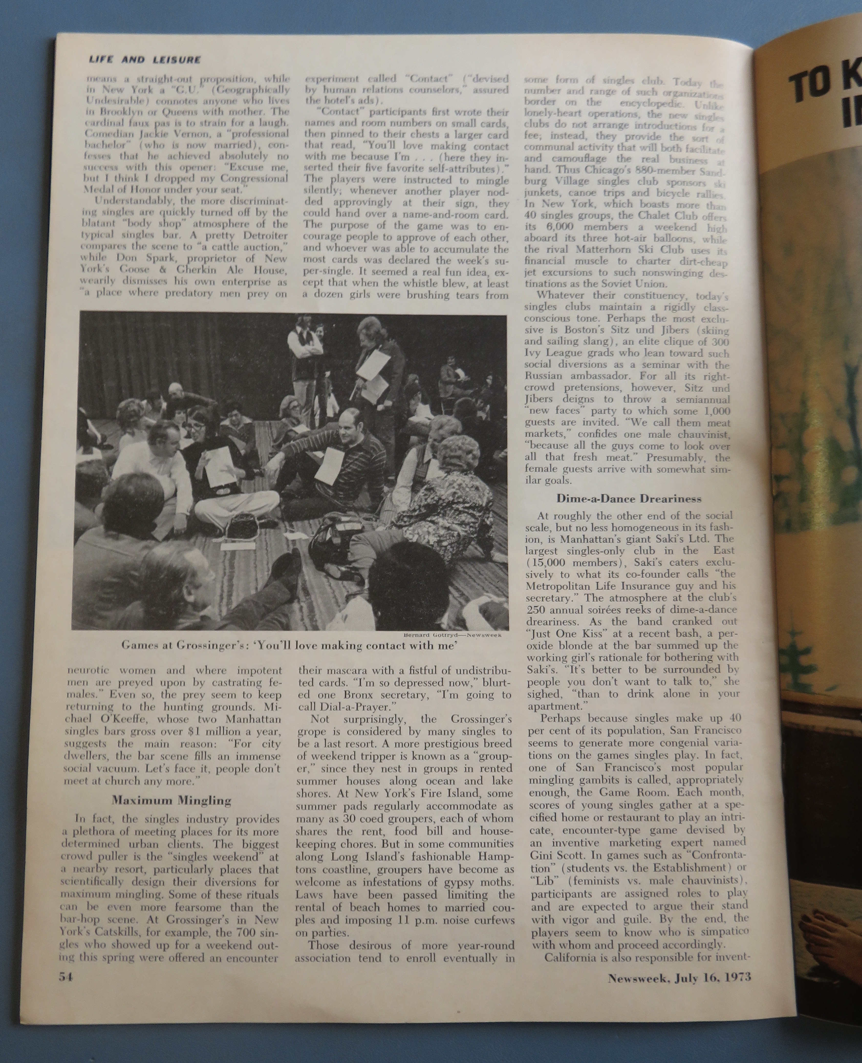 Newsweek Magazine July 16, 1973 Games Singles Play