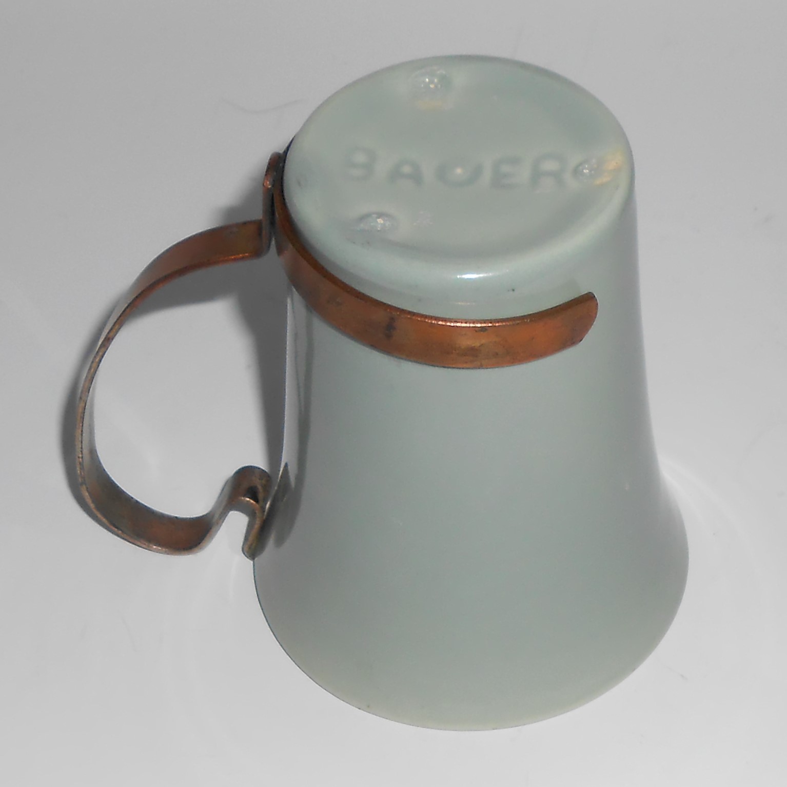 Bauer Pottery La Linda Gloss Gray Tumbler w/Copper Hand