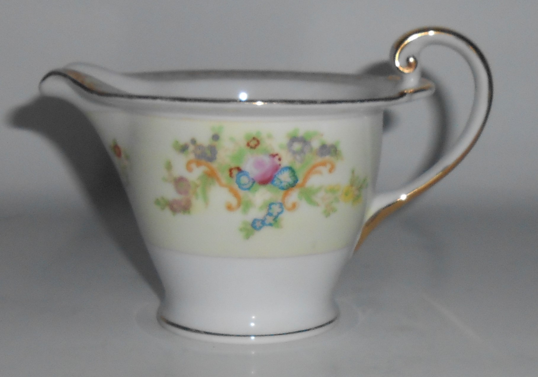 Transor Porcelain China Floral W/Gold Creamer