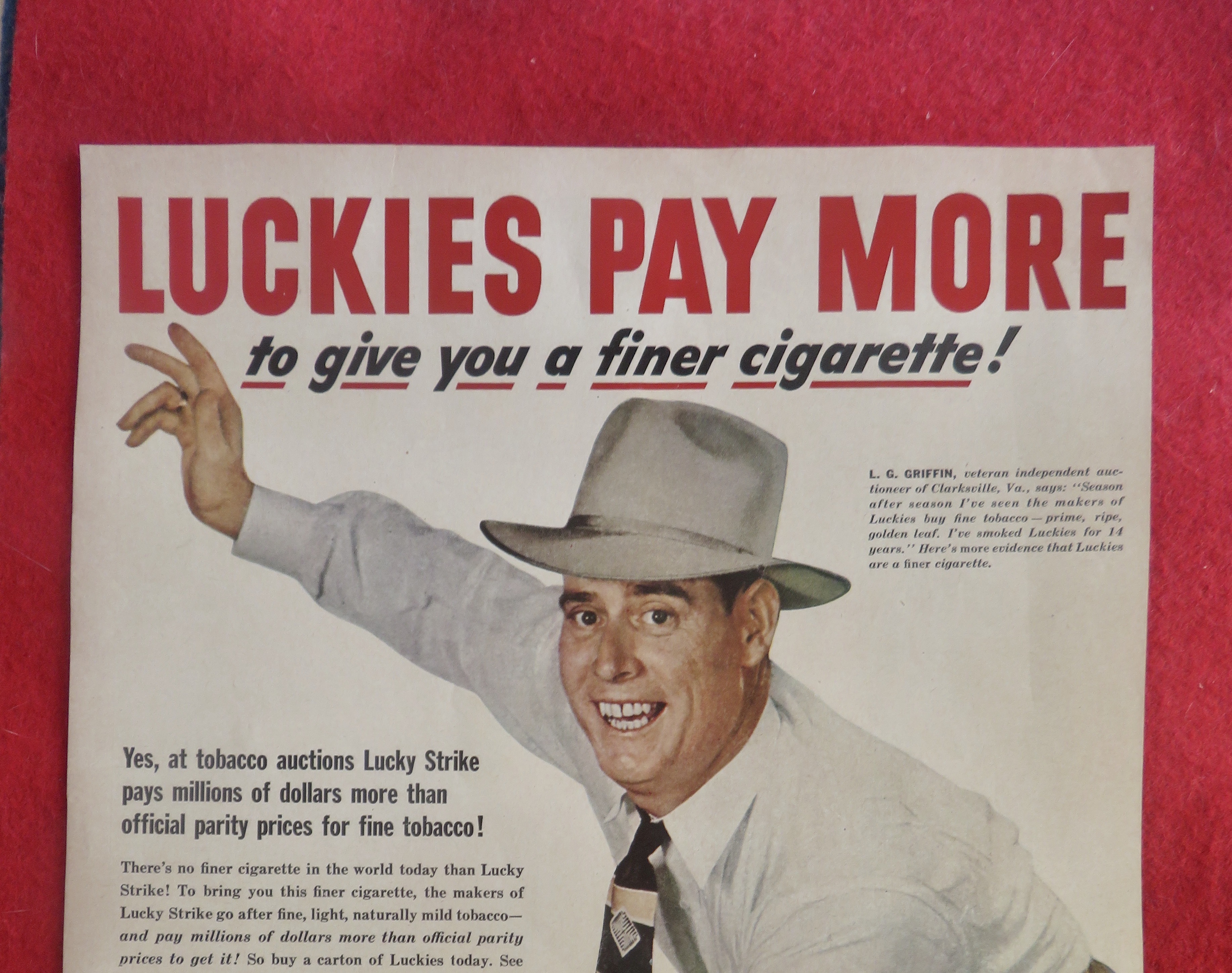 1949 Lucky Strike Cigarettes with L. G. Griffin