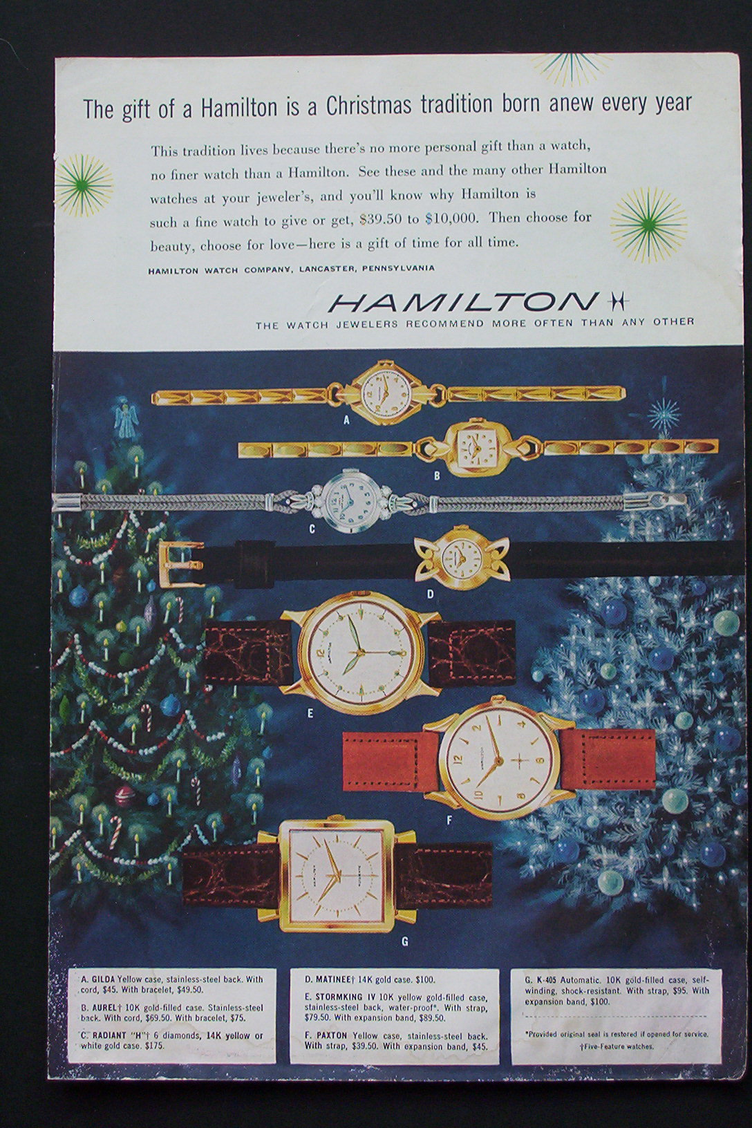 1956 Hamilton Watches with 7 Different Watches