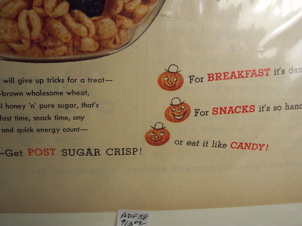 Post Sugar Crisp Advertising Sheet