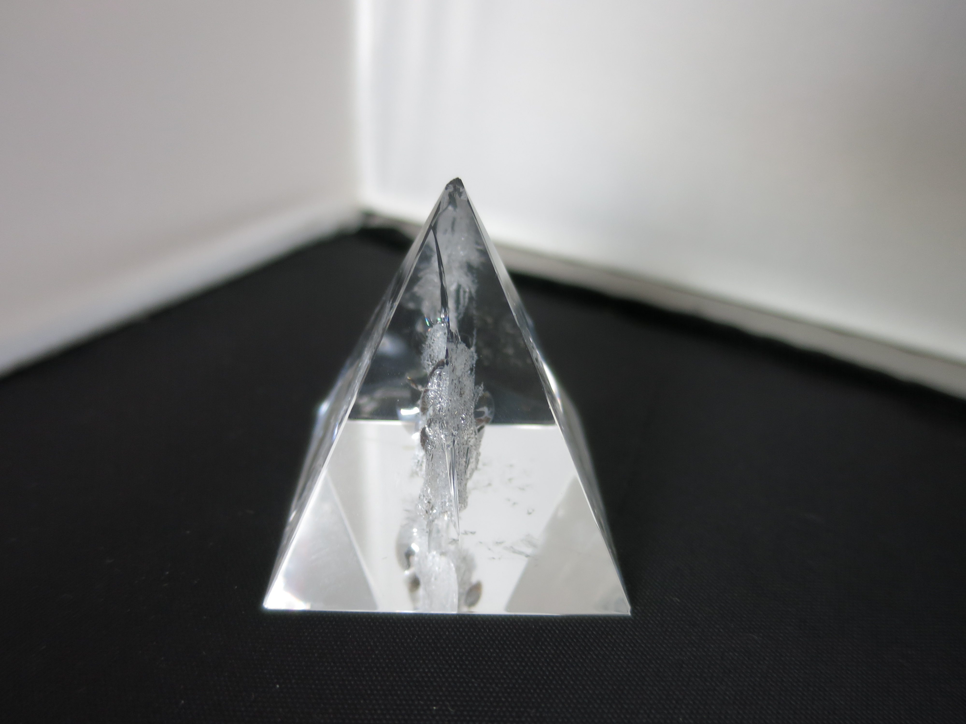 3 D Laser Paperweight Crystal Pyramid Angles Harp
