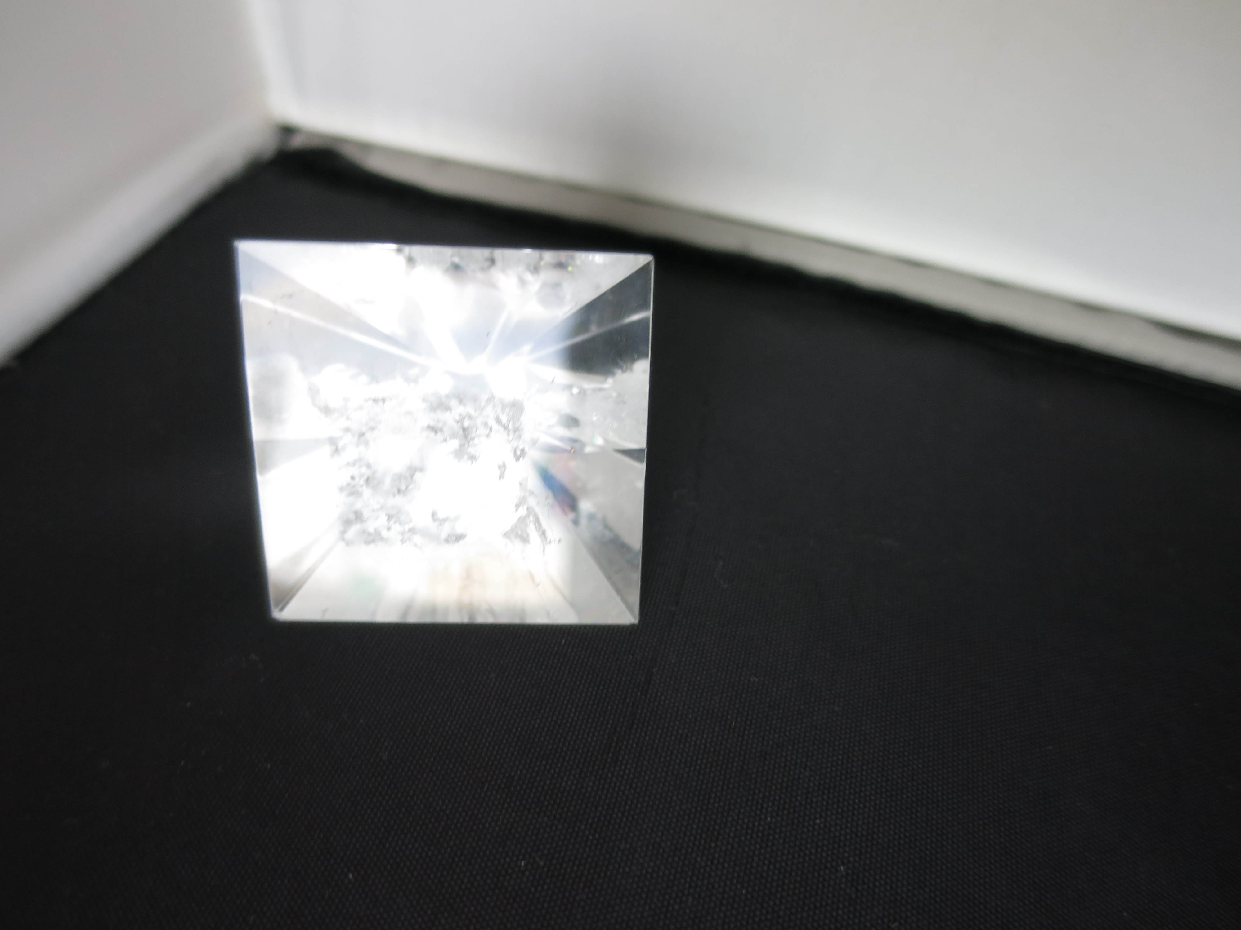 3 D Laser Paperweight Crystal Pyramid Angles Harp