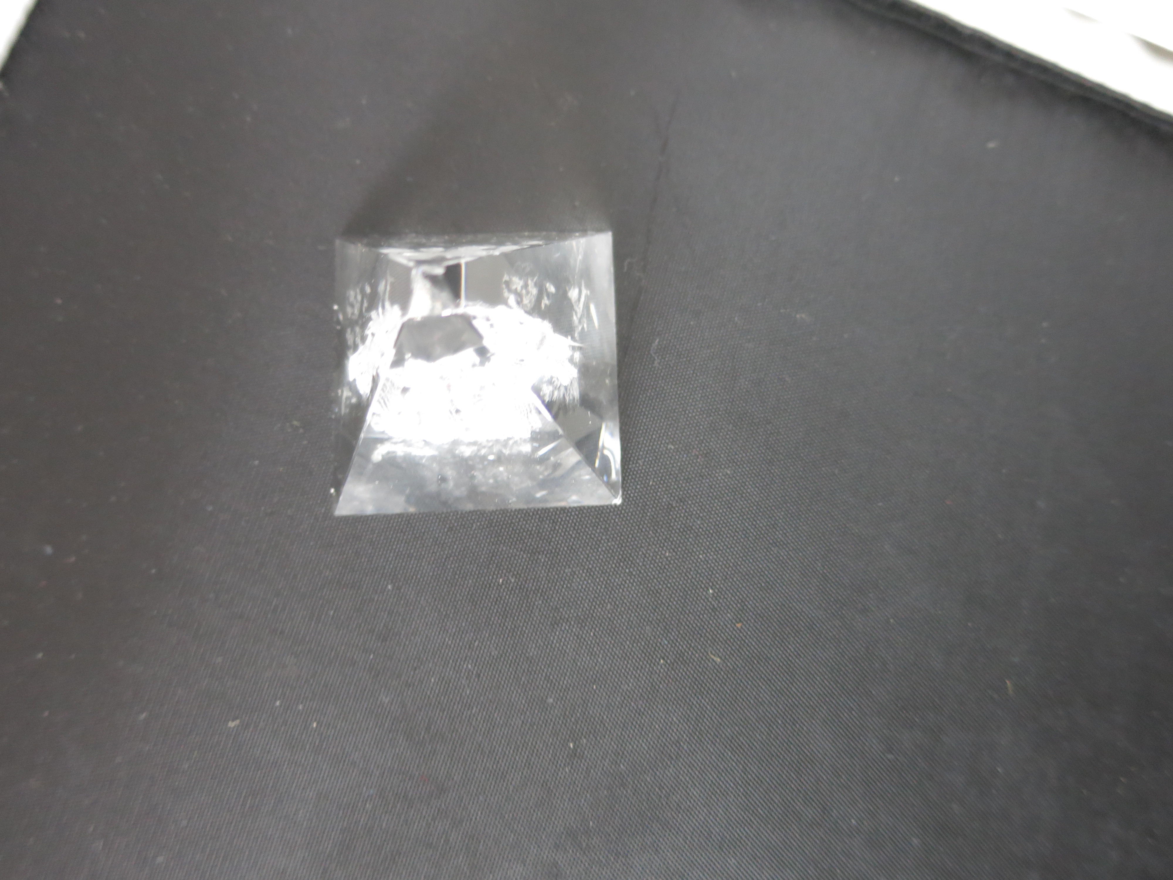 3 D Laser Paperweight Crystal Pyramid Angles Harp