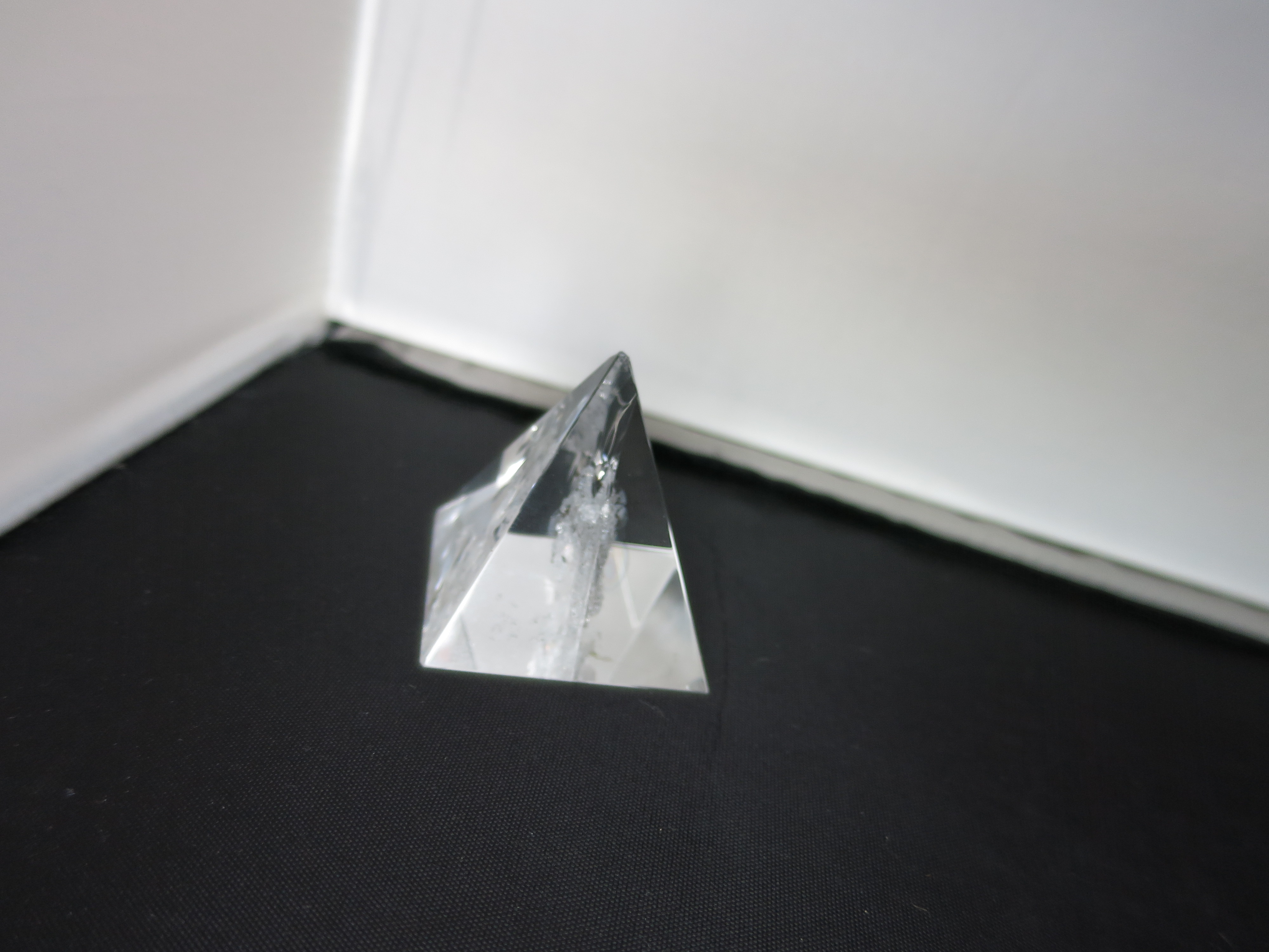 3 D Laser Paperweight Crystal Pyramid Angles Harp