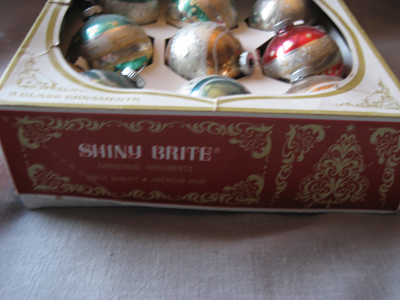 Box of Glass Ornaments