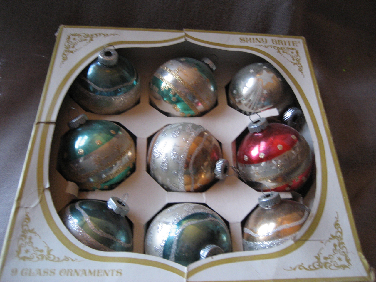 Box of Glass Ornaments