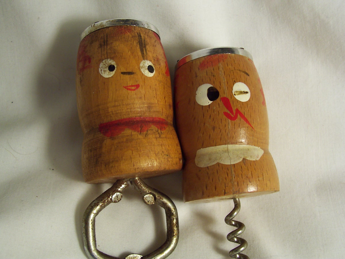 Salt and Pepper Shakers Corkscrew and Opener