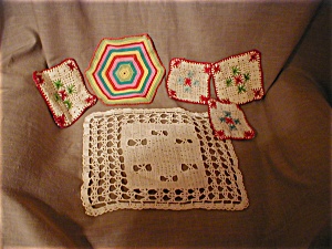 Crochet Hot Pads and Doily