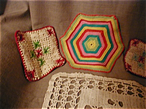 Crochet Hot Pads and Doily