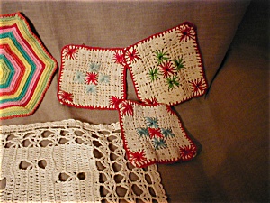 Crochet Hot Pads and Doily