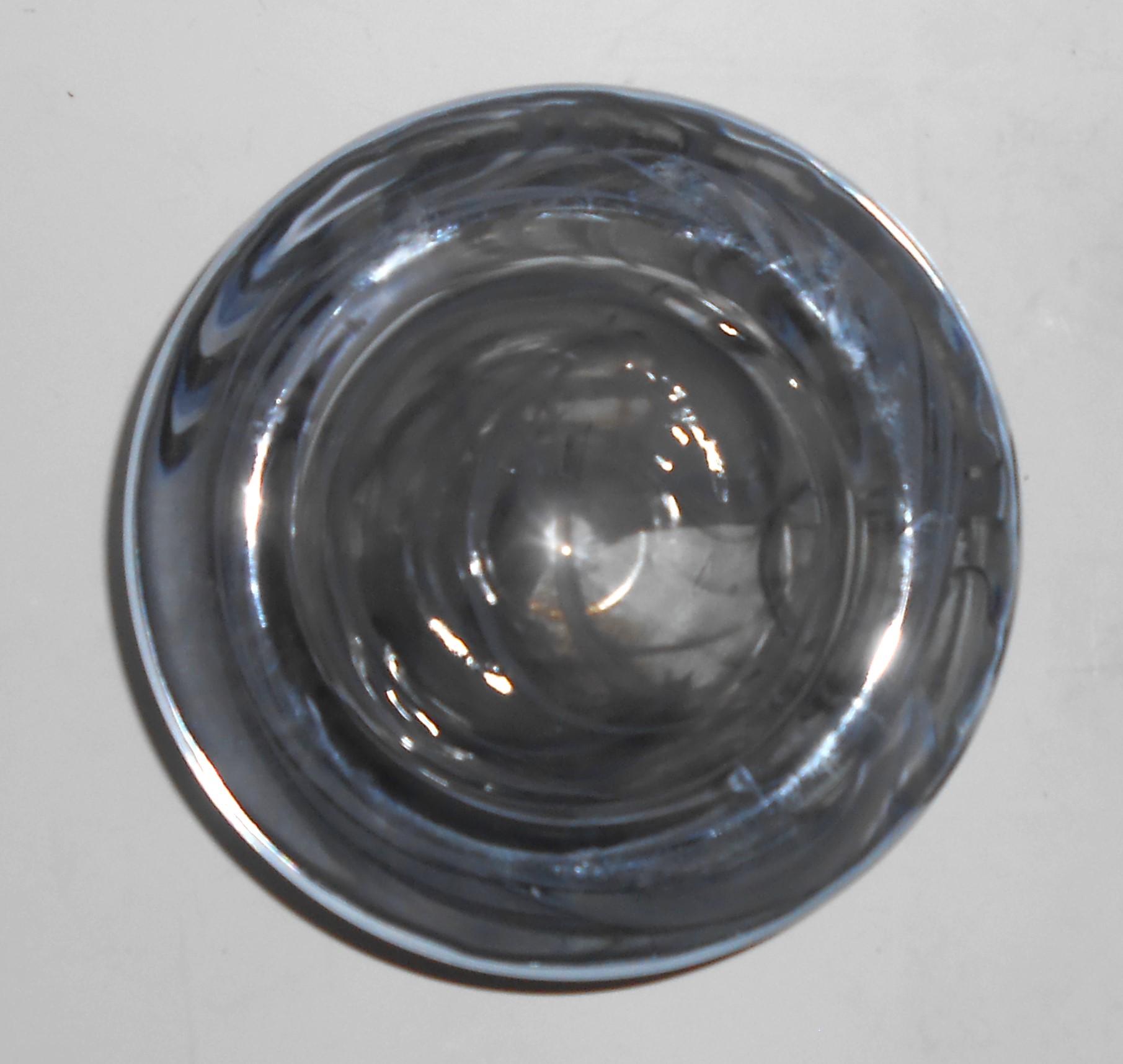 Kosta Boda Art Glass Lavender Swirl LARGE Atoll w/Stick