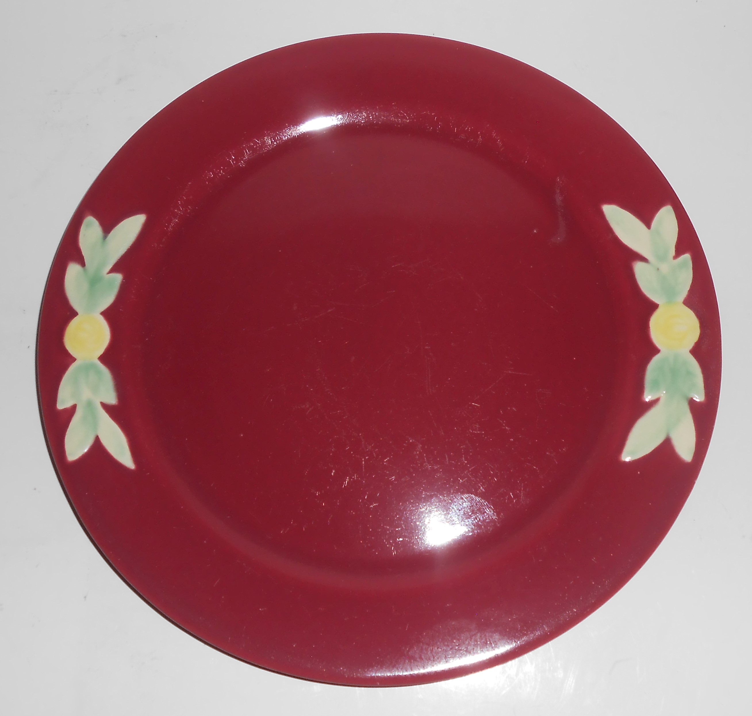 Vintage Coors Pottery Rosebud Red 9'' Plate #9
