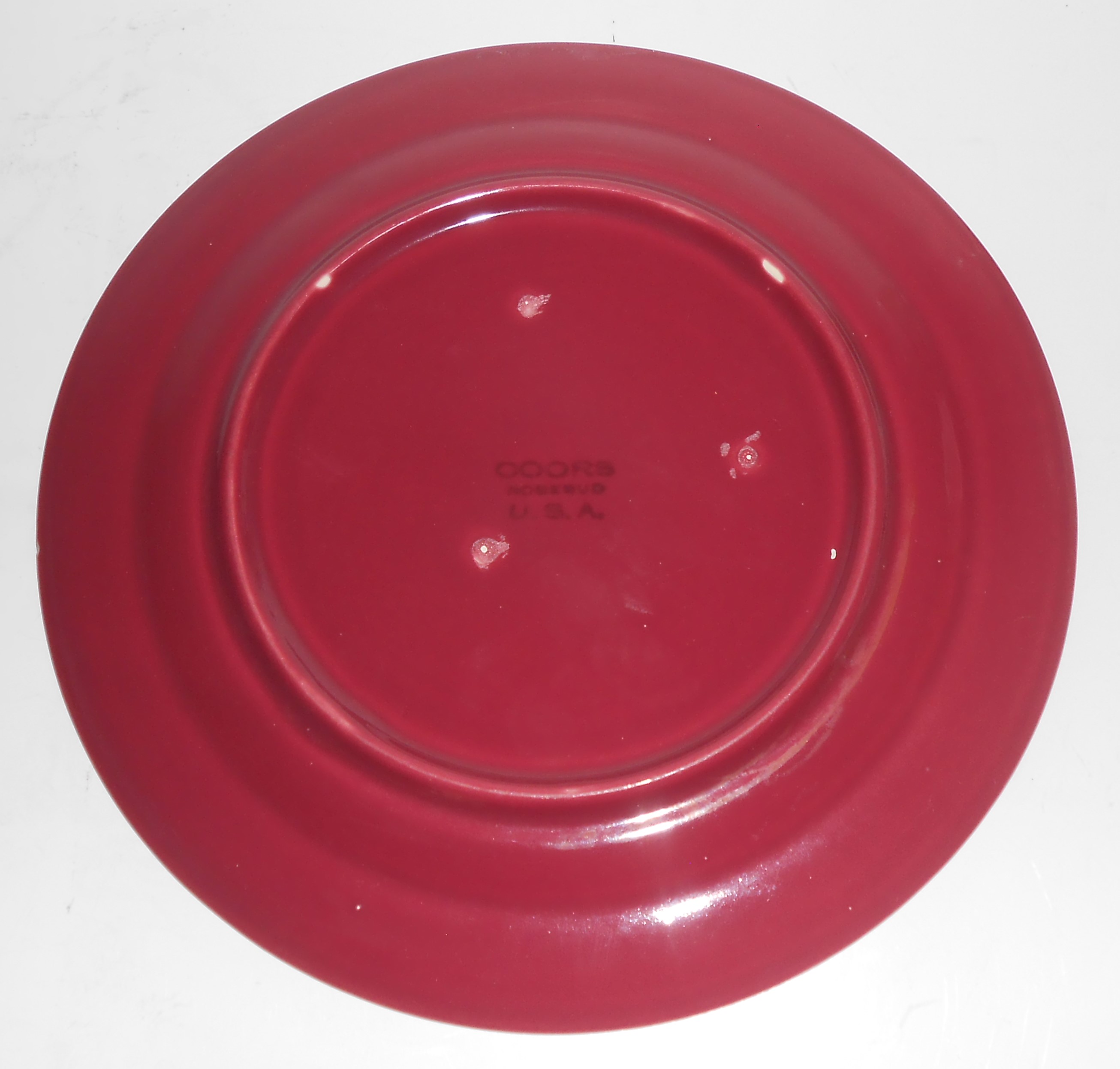 Vintage Coors Pottery Rosebud Red 9'' Plate #9