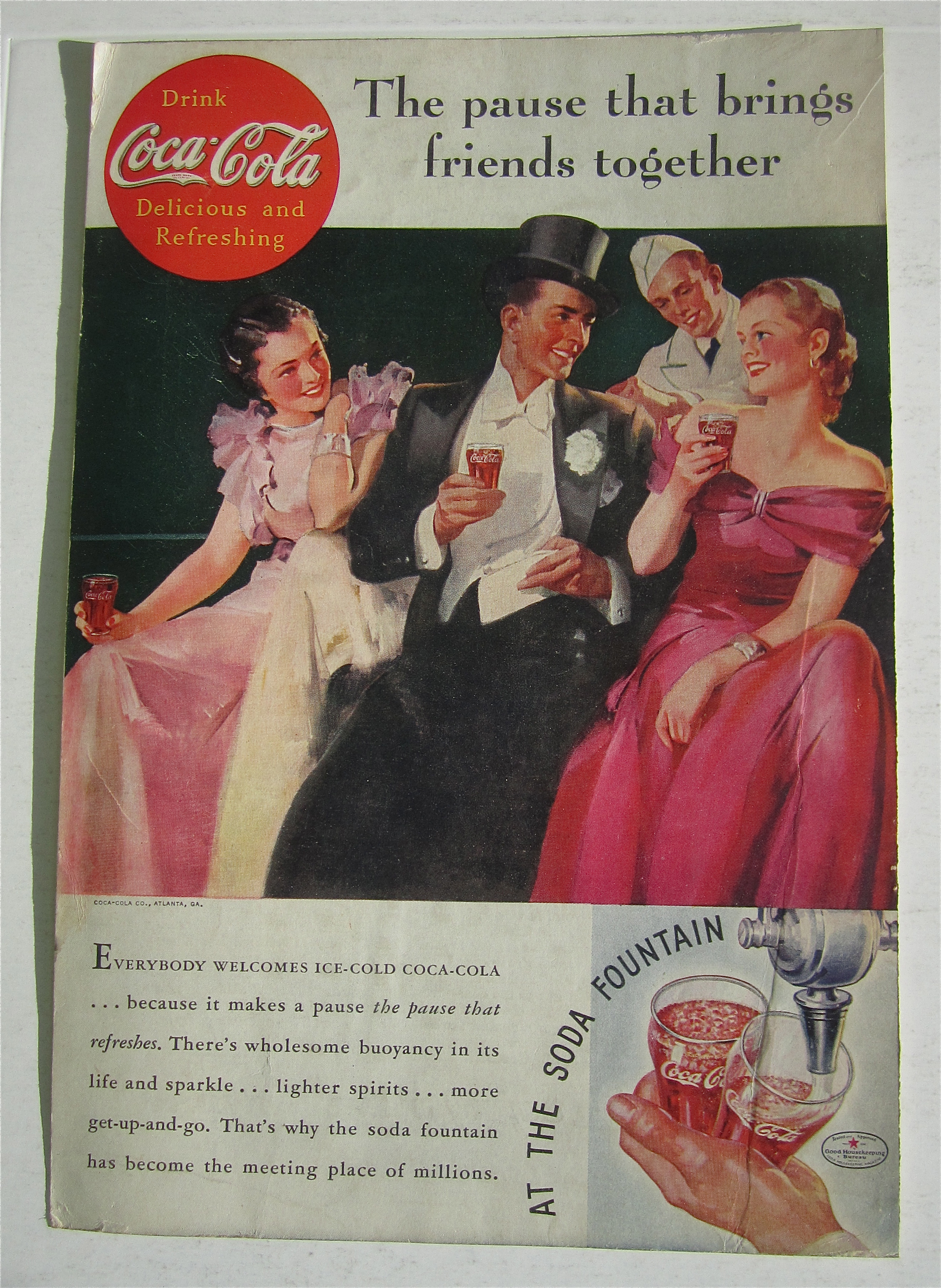 1935 Coca-Cola (Coke) with Two Women & Man Talking