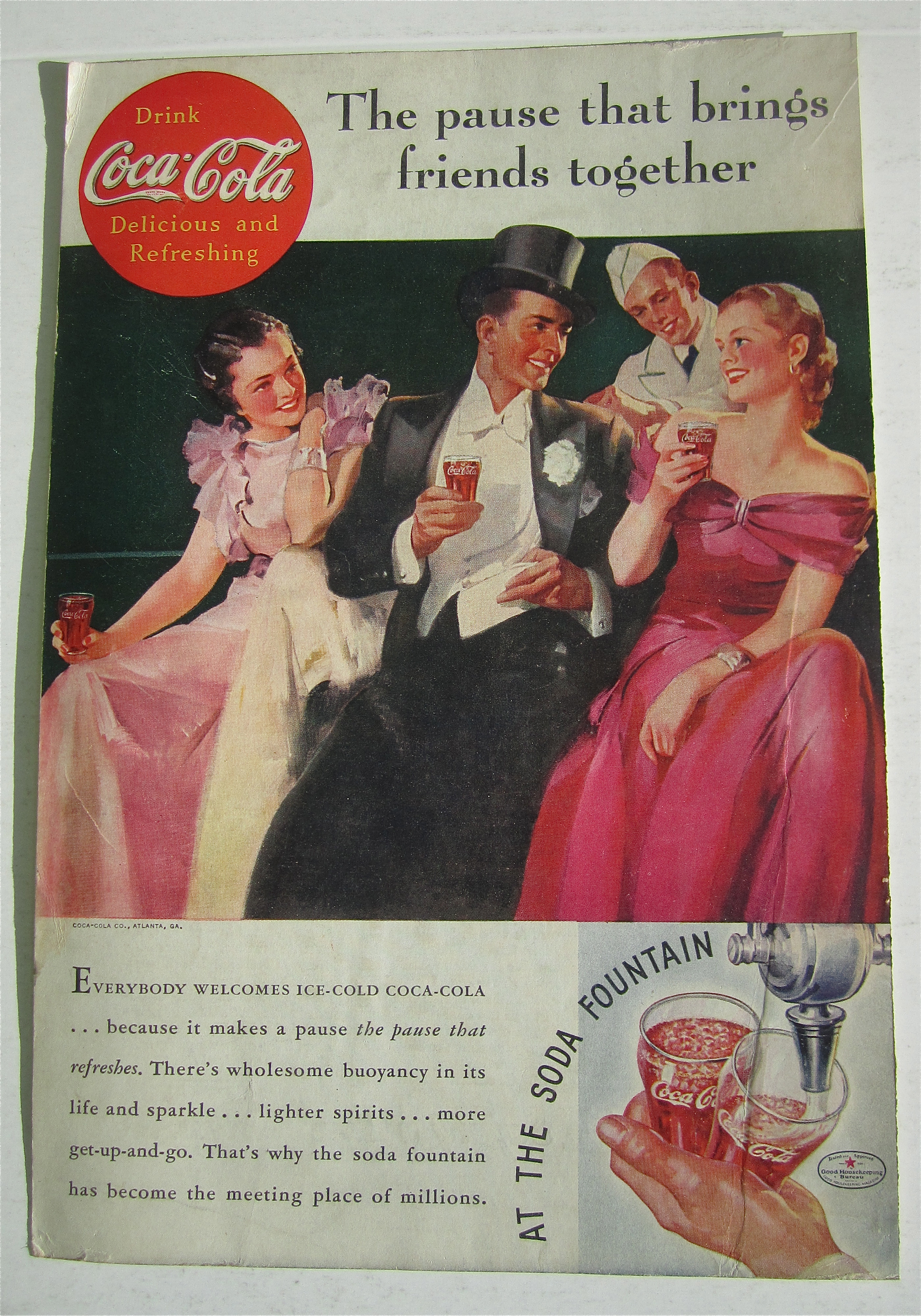 1935 Coca-Cola (Coke) with Two Women & Man Talking