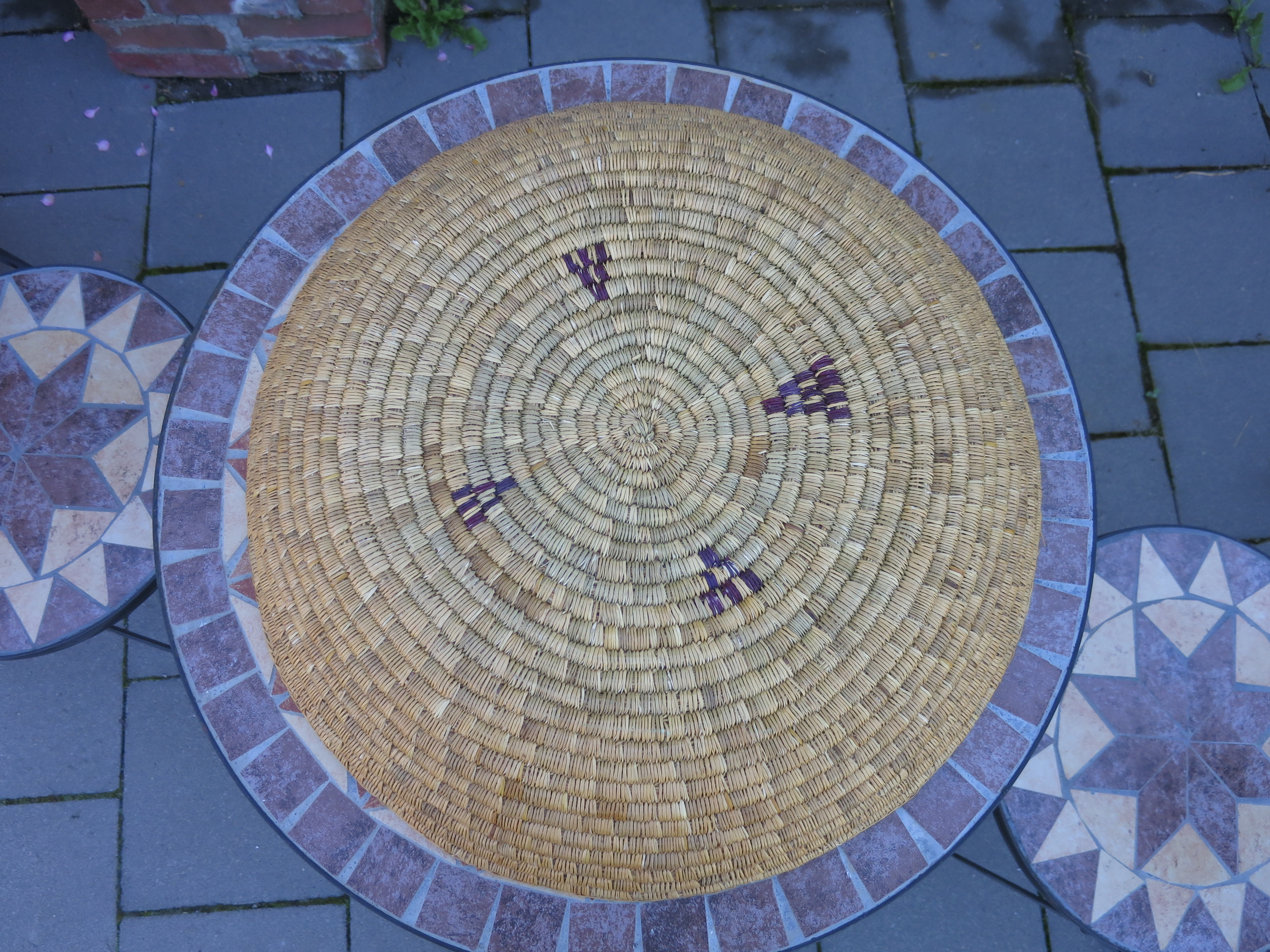 Coiled Basket Tray American Indian 20 inch best guess