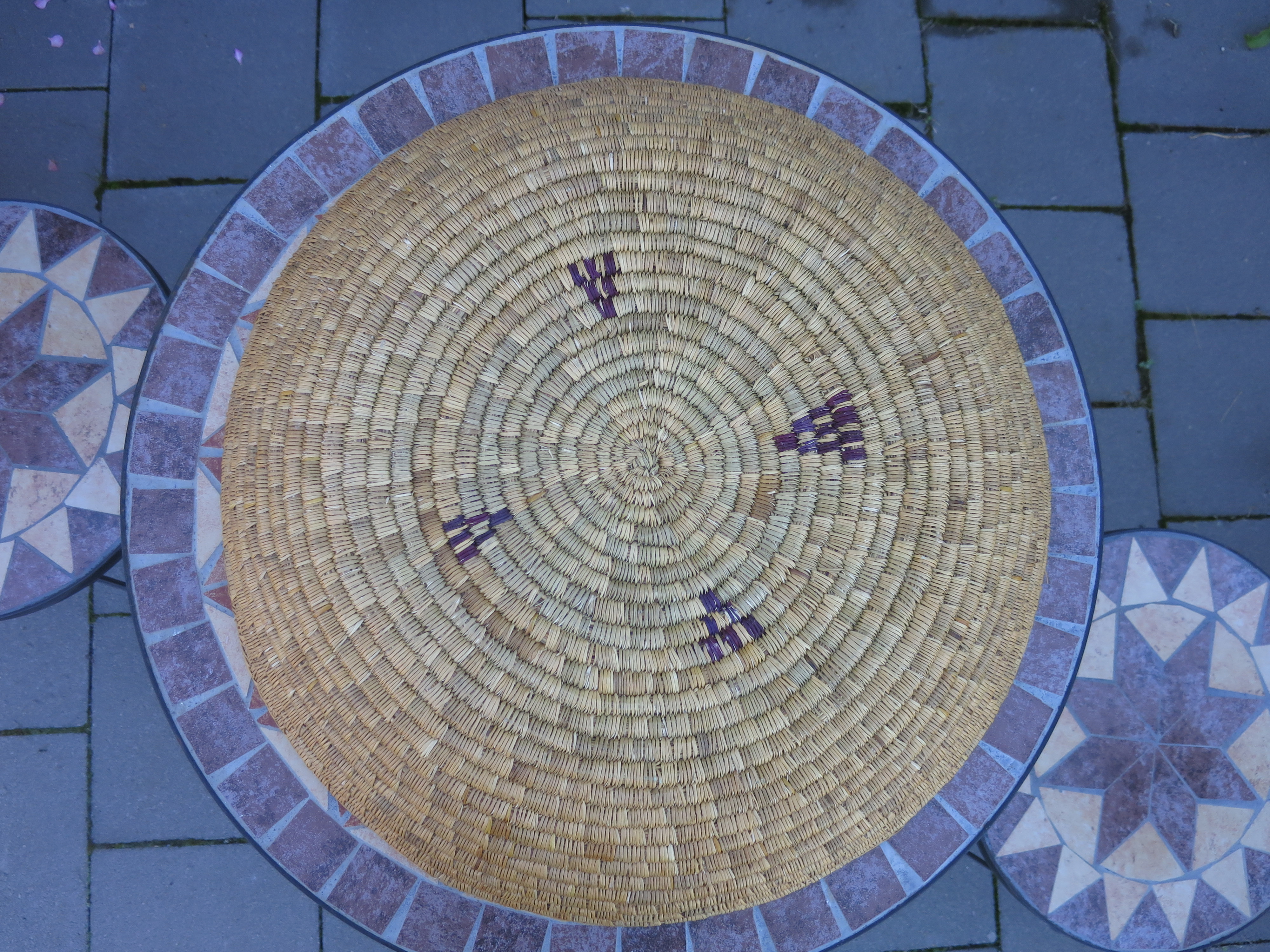 Coiled Basket Tray American Indian 20 inch best guess