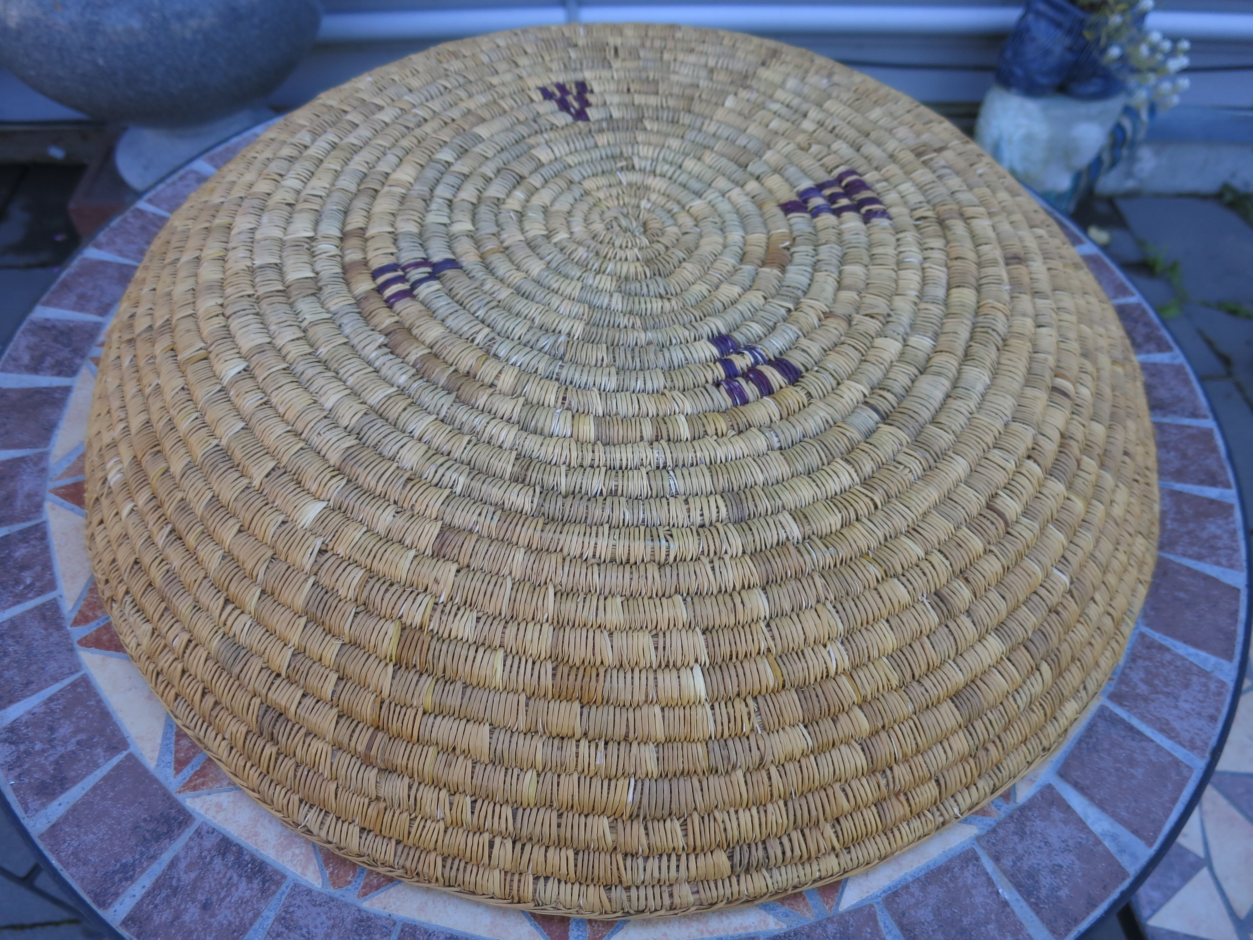 Coiled Basket Tray American Indian 20 inch best guess