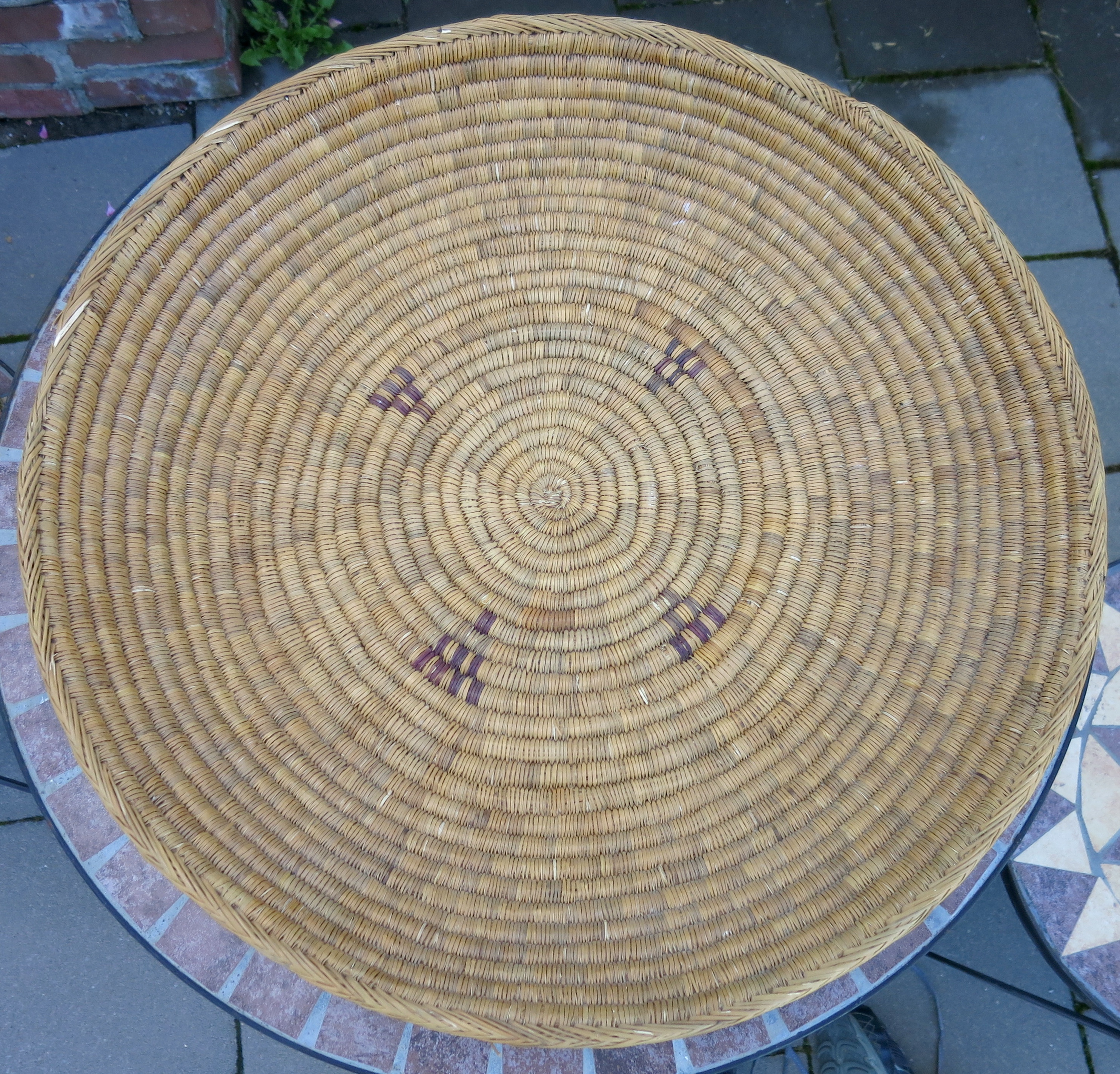 Coiled Basket Tray American Indian 20 inch best guess