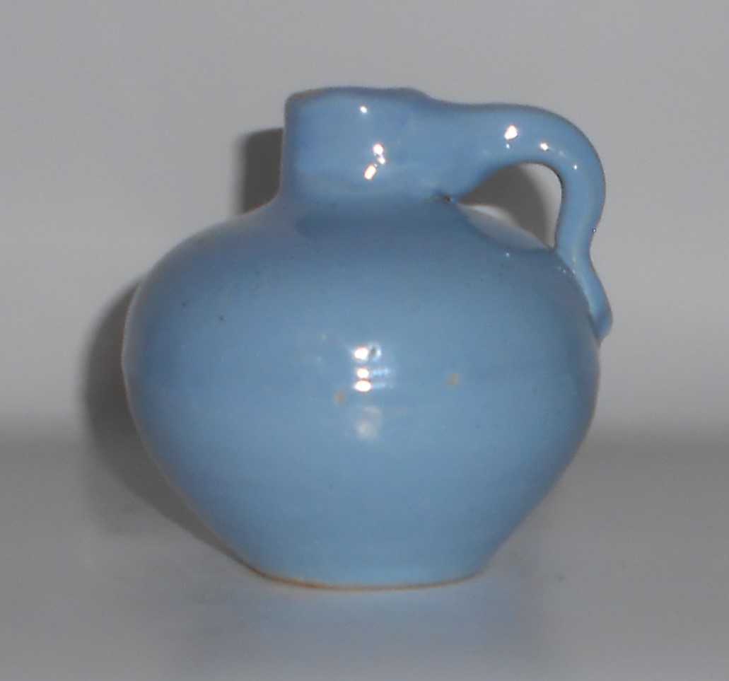 VINTAGE Zanesville Stoneware Art Pottery Gloss Lt Blue
