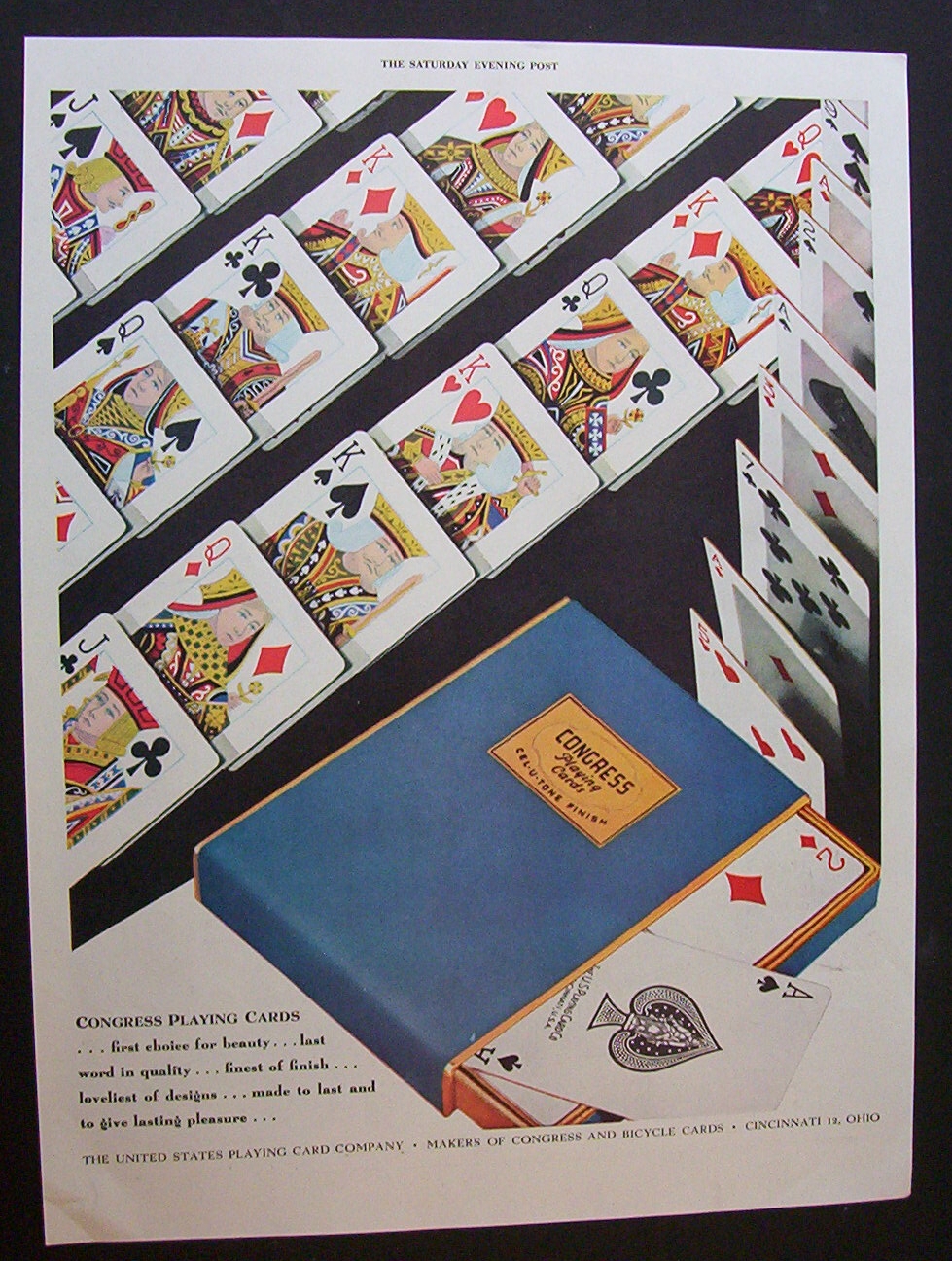 1946 Congress Playing Cards with Playing Cards Laid Out