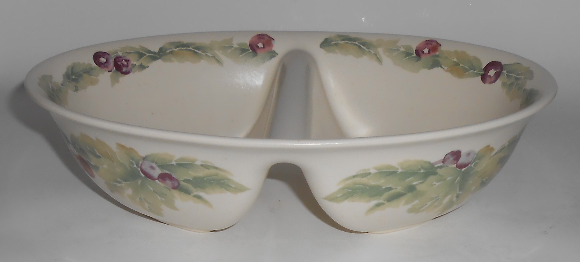 Pfaltzgraff Pottery Jamberry Divided Vegetable Bowl