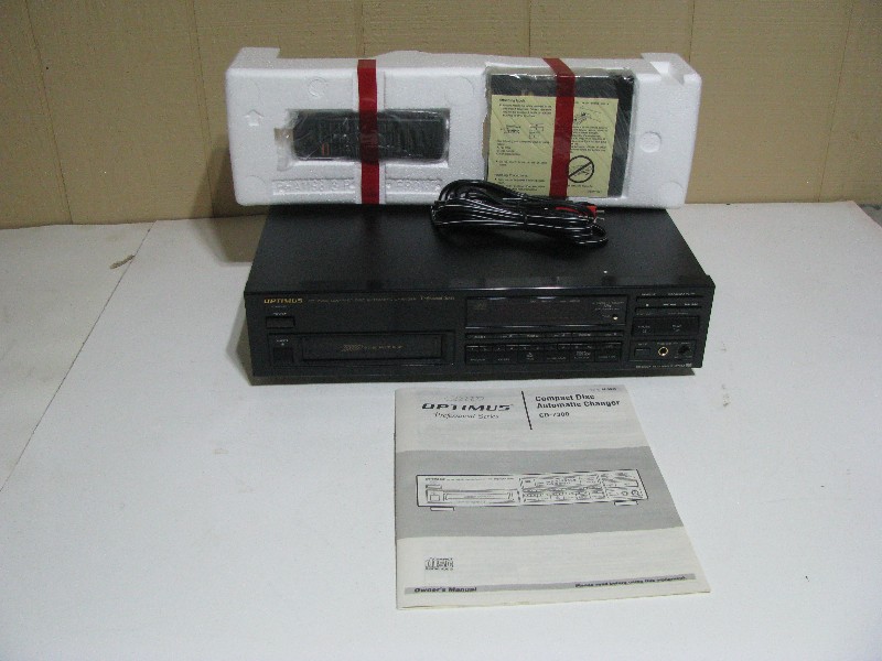 Vintage Optimus CD-7300 Compact Disc Automatic Changer New In  Box, Remote & Manual