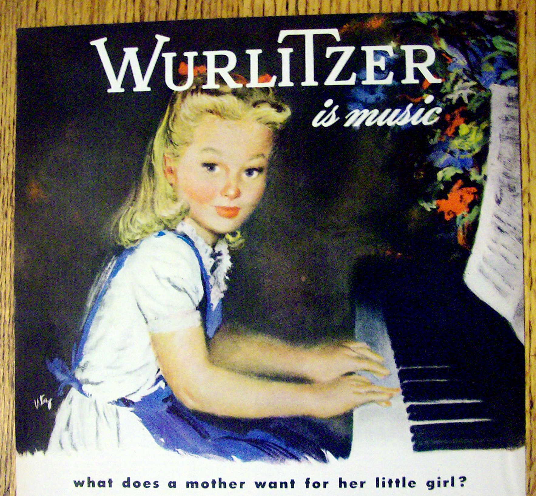 1946 Wurlitzer Company with Girl Playing the Piano