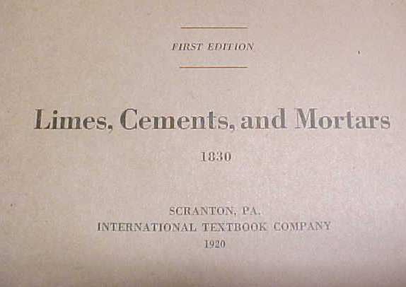 Cements and Mortars Booklet ICS 1920