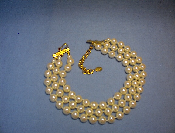 Pearls Carolee Blue Glass Handknotted