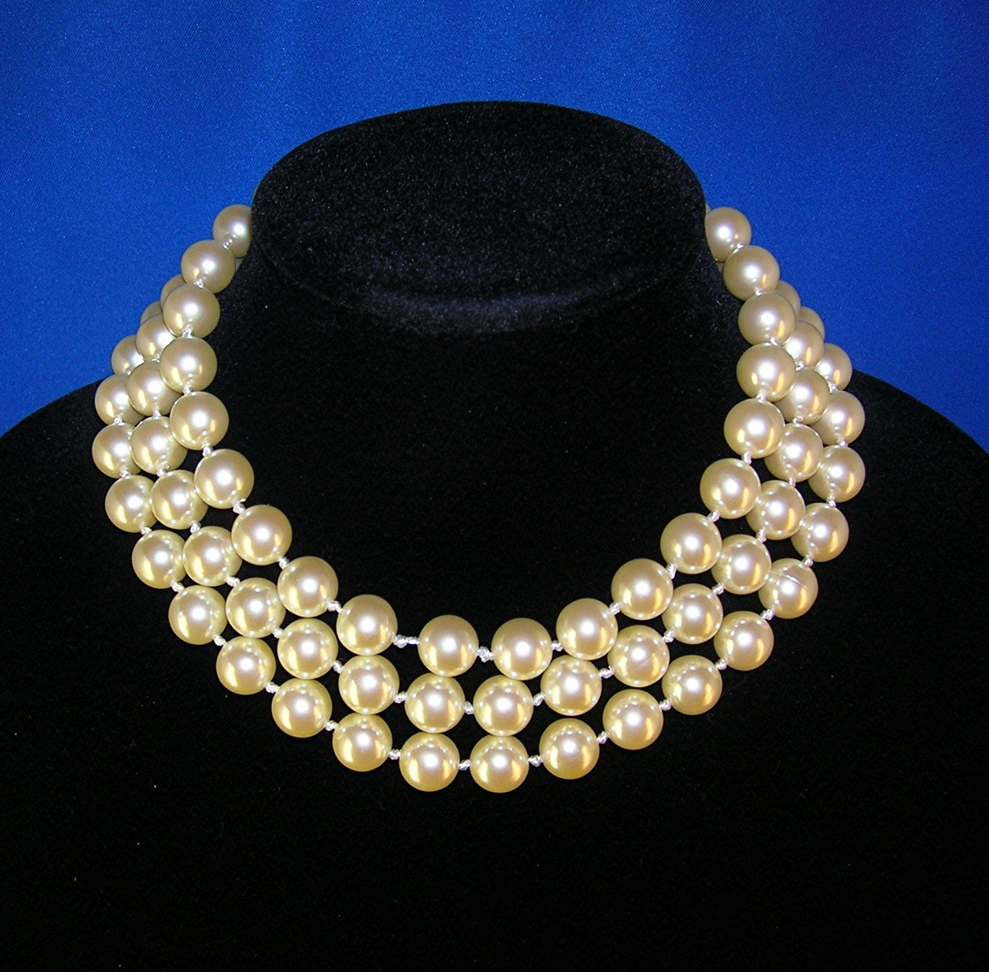Pearls Carolee Blue Glass Handknotted