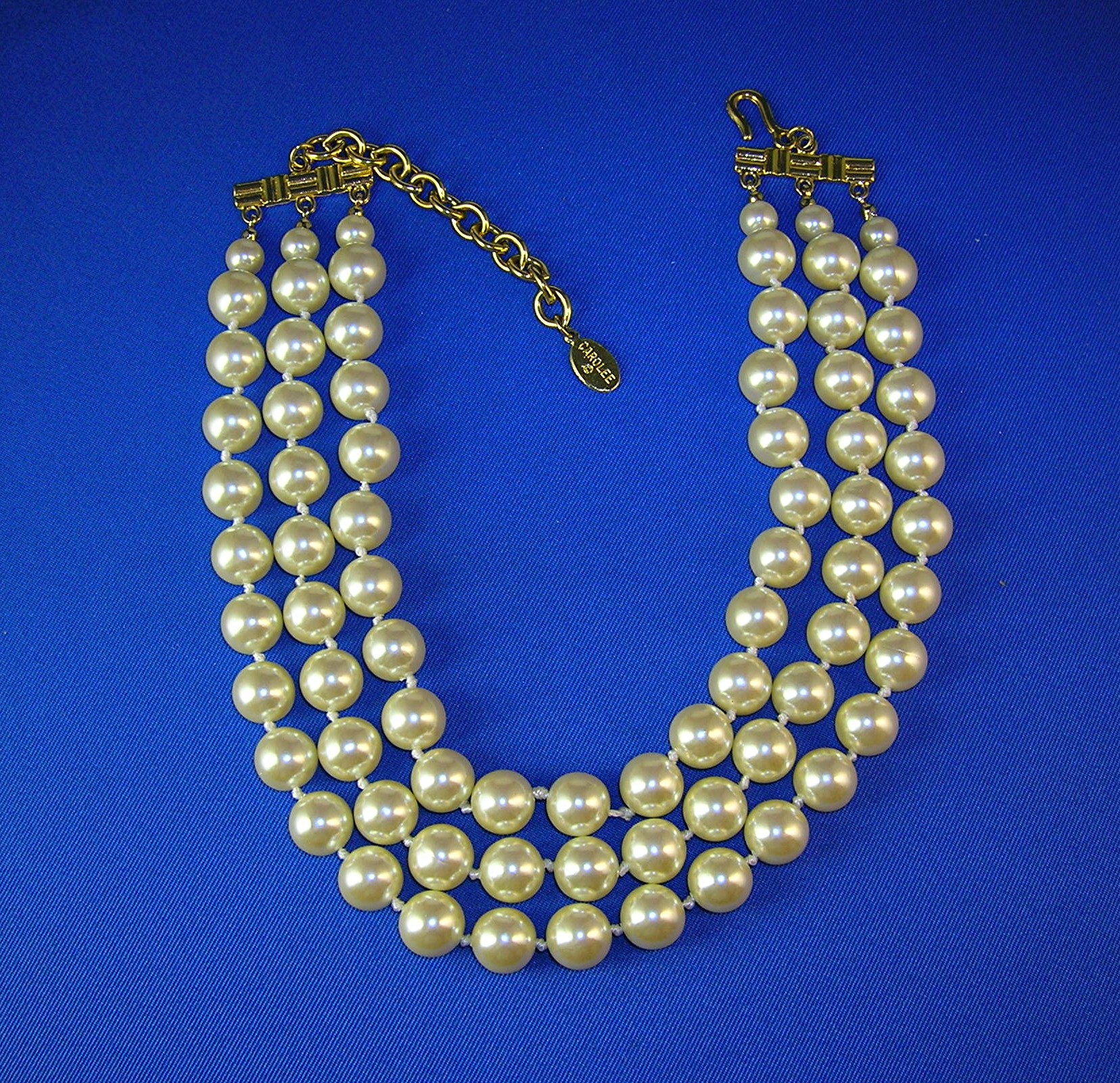 Pearls Carolee Blue Glass Handknotted