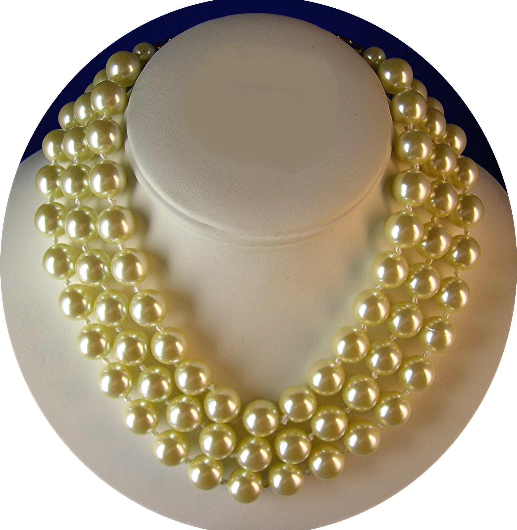 Pearls Carolee Blue Glass Handknotted
