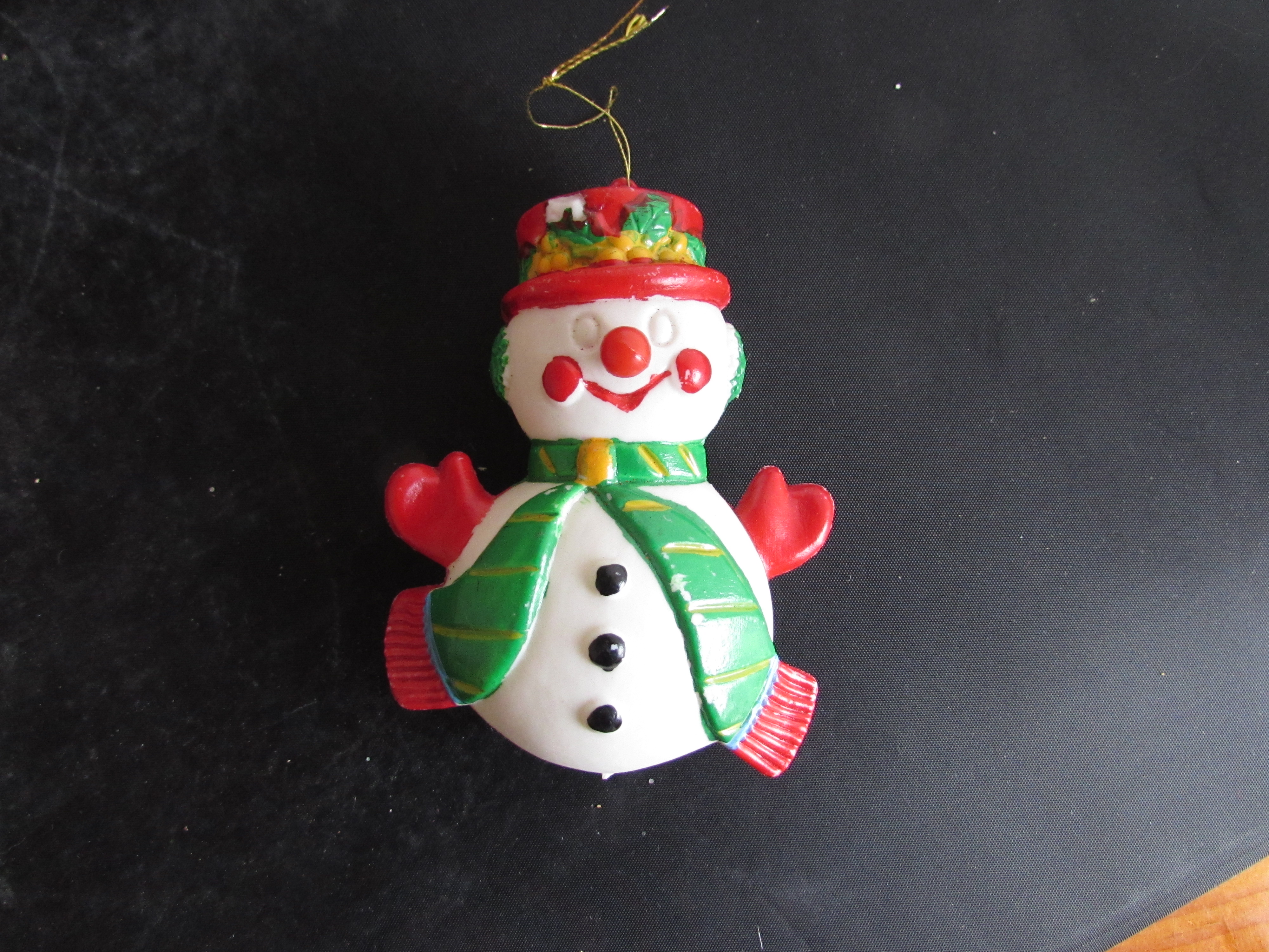 Snowman Plastic Christmas Ornament 4 inch