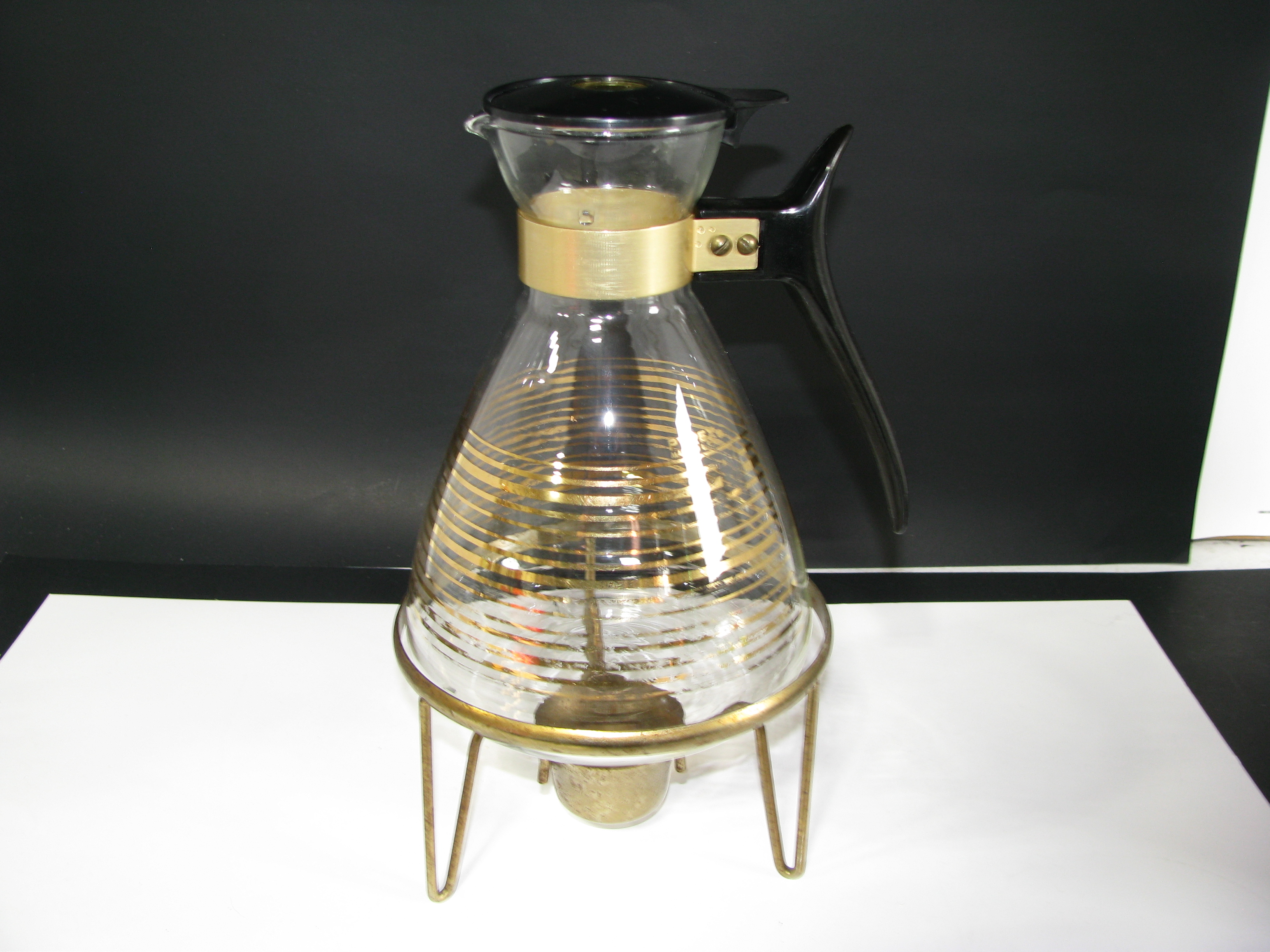 Vintage Pyrex MCM Atomic Carafe and Burner
