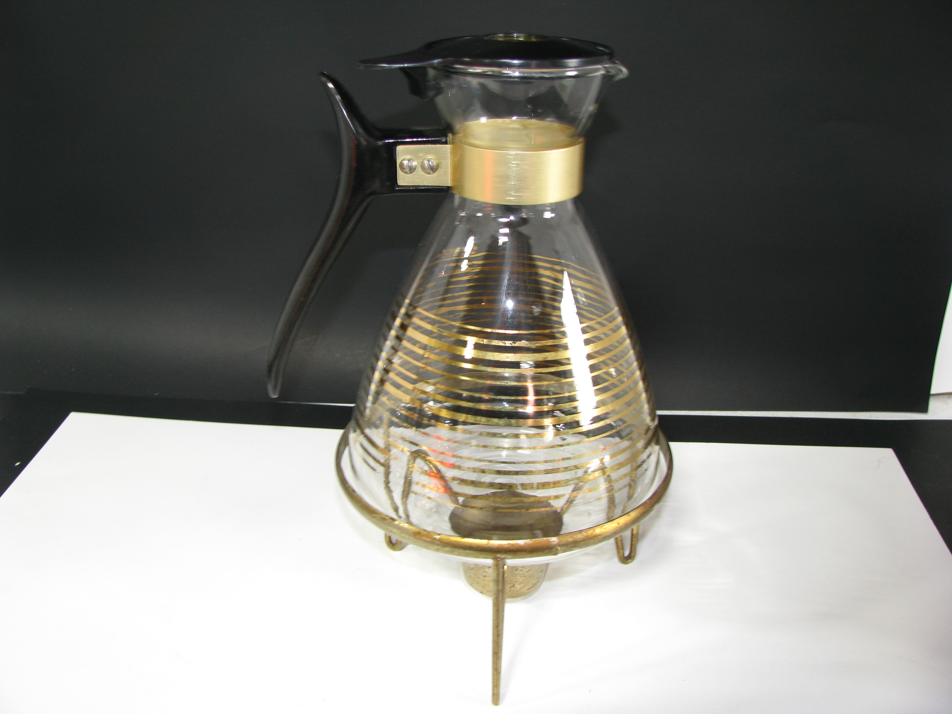 Vintage Pyrex MCM Atomic Carafe and Burner