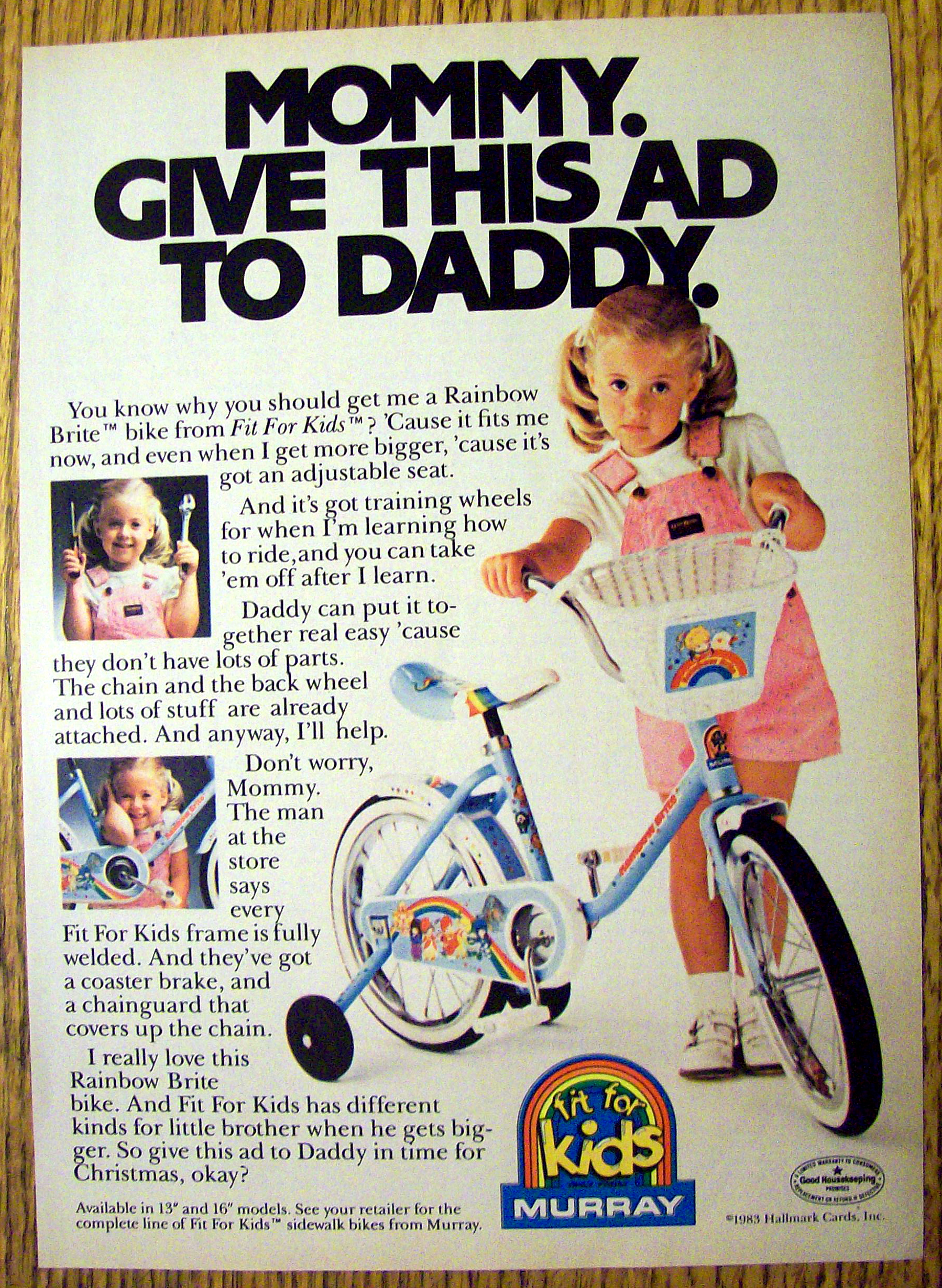 1984 Murray Rainbow Brite Bicycle/Bike with Little Girl